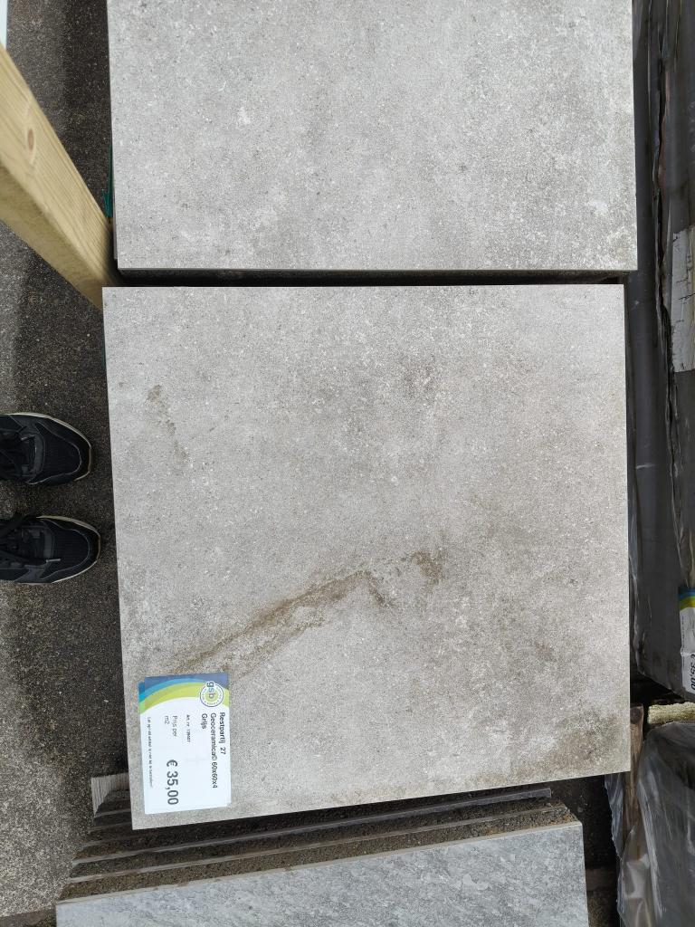 KeraBeton - Geoceramica Grijs - 60x60x4cm (prijs per m2), Tuin en Terras, Ophalen, Keramiek, Nieuw, 5 tot 10 m²