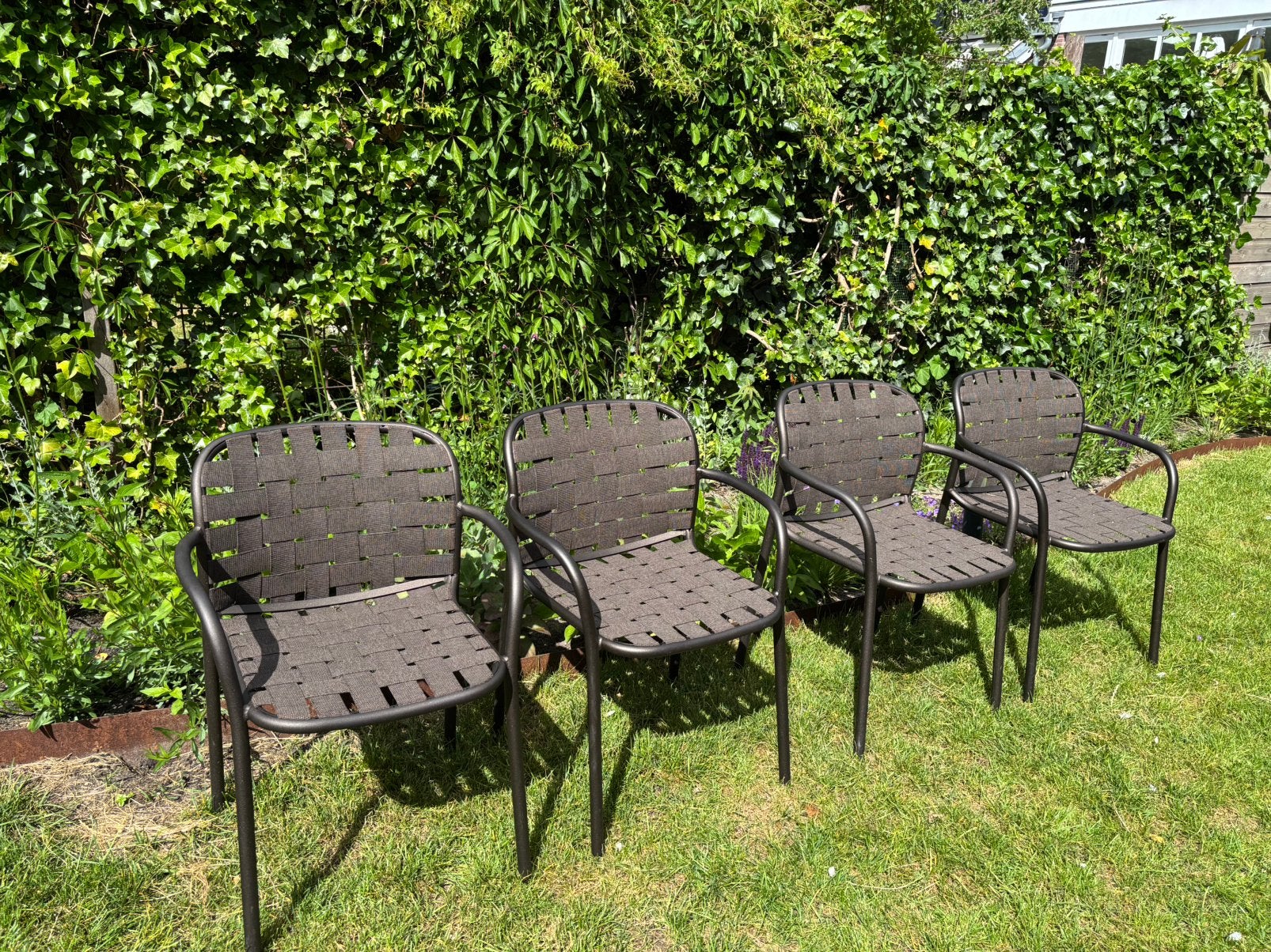 EMU yard stoelen met leuningen, Tuin en Terras, Ophalen, Zo goed als nieuw, Aluminium, Stapelbaar