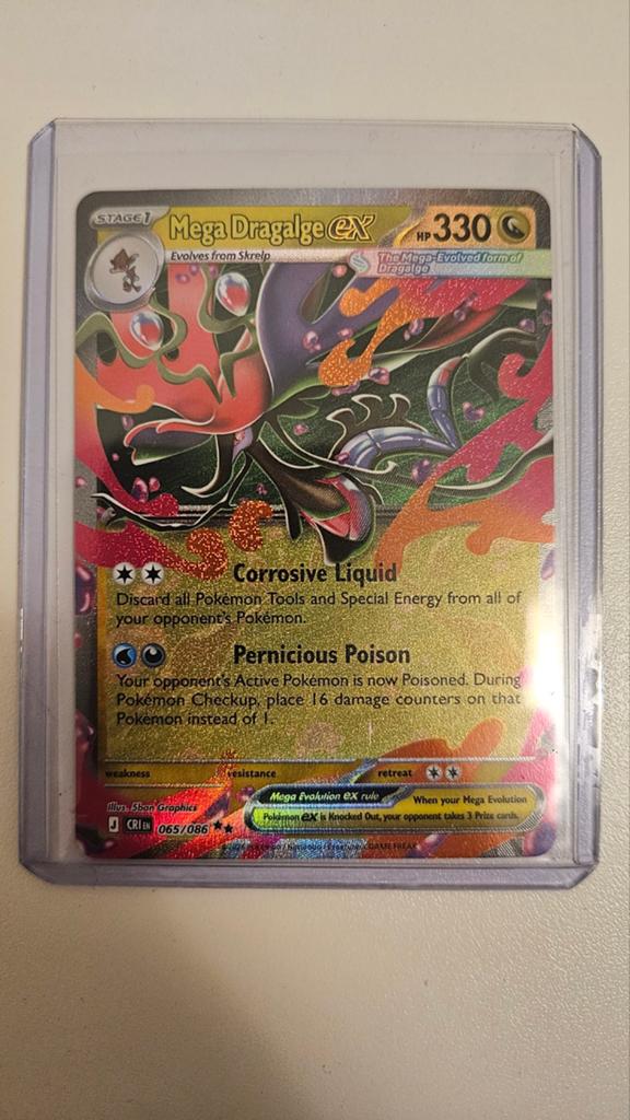 Mega Dragalge EX 065/086 Pokemon Kaart, Ophalen, Zo goed als nieuw, Losse kaart
