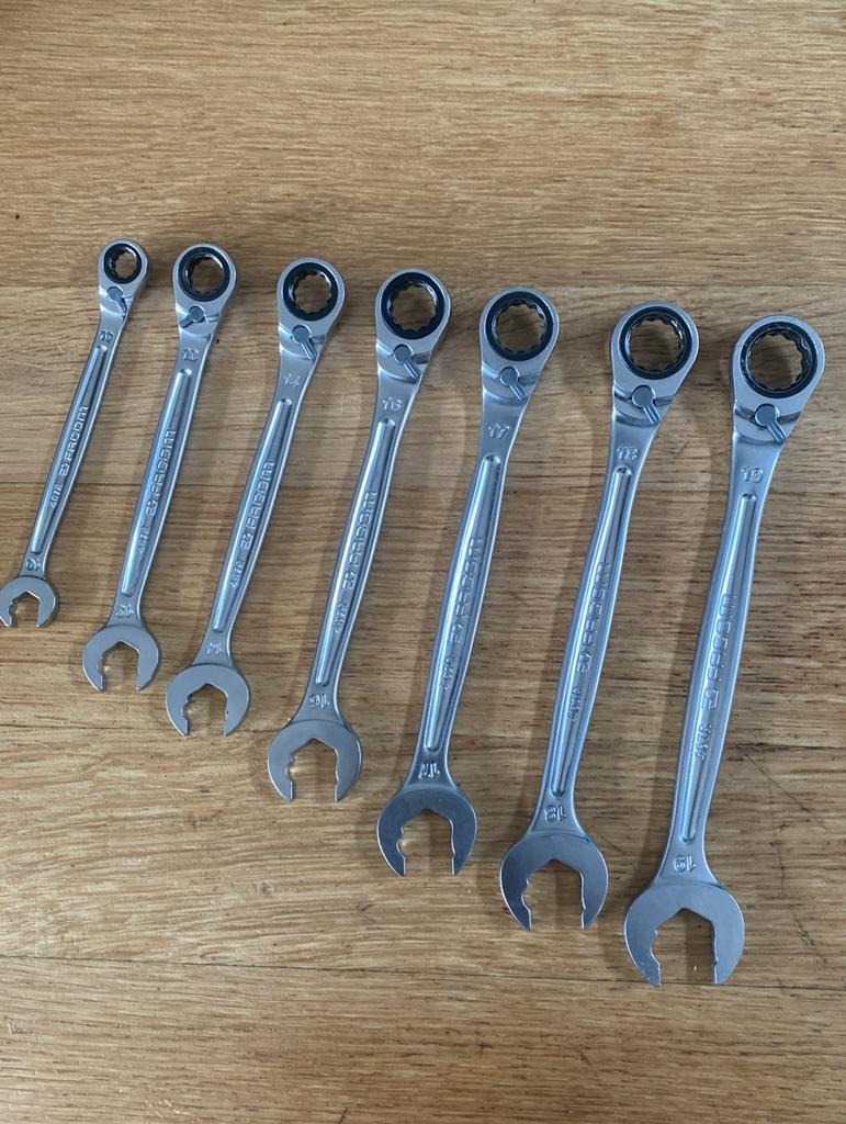 Facom 7dlg. steekringratelsleutelset 467R 10-19mm., Auto diversen, Autogereedschap, Ophalen of Verzenden, Zo goed als nieuw