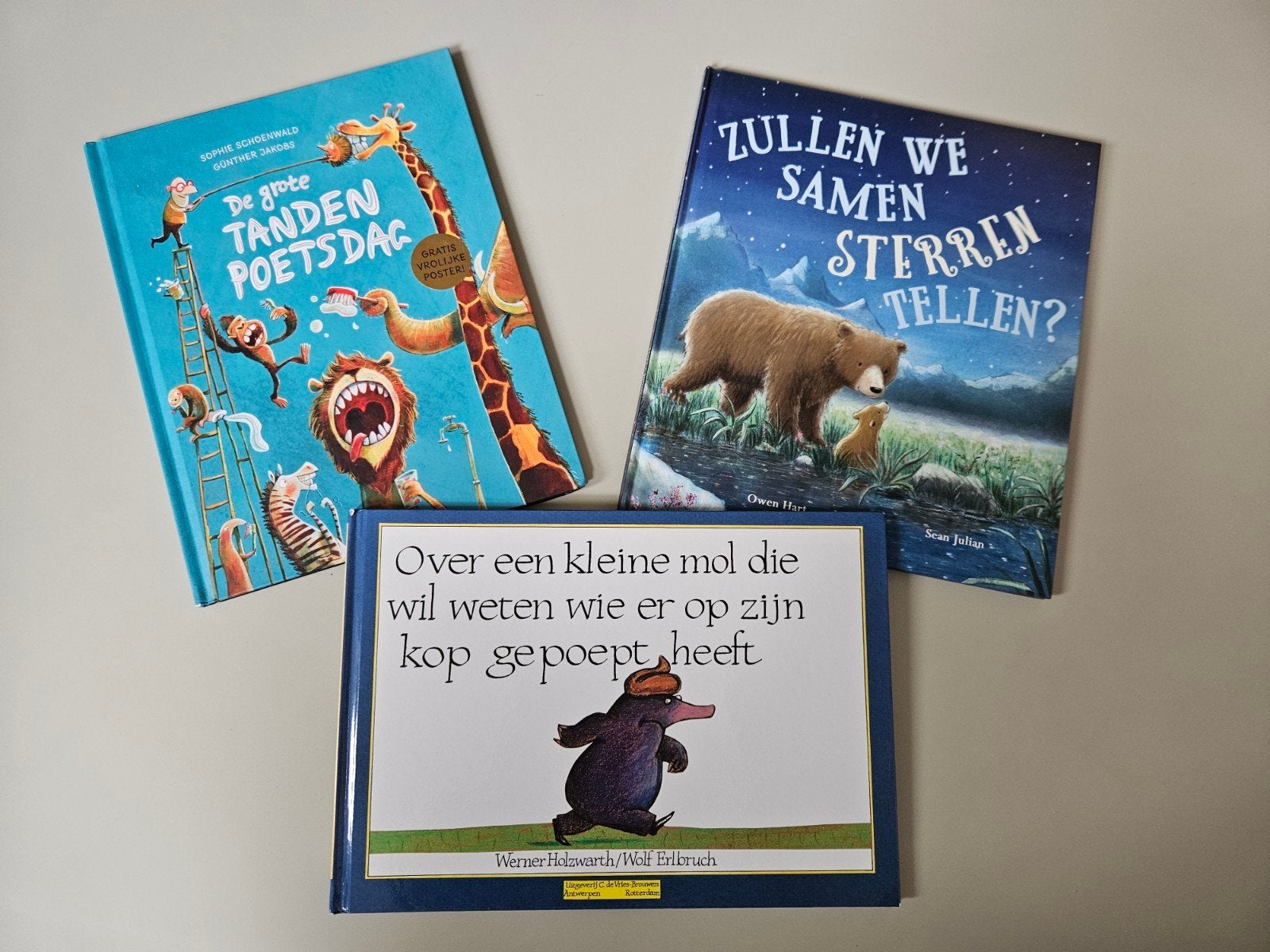 3 kinderboeken: Mol, Tandenpoetsdag, Sterren Tellen, Ophalen of Verzenden, Gelezen, Werner Holzwarth, Sophie Schoenwald, Owen Hart