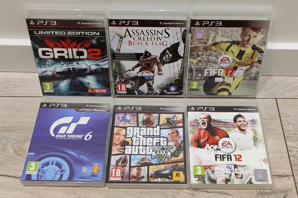 Set van 6 PS3 Games: GTA V + Gran Turismo 6 + FIFA + meer, Spelcomputers en Games, Games | Sony PlayStation 3, Vanaf 18 jaar, Overige genres