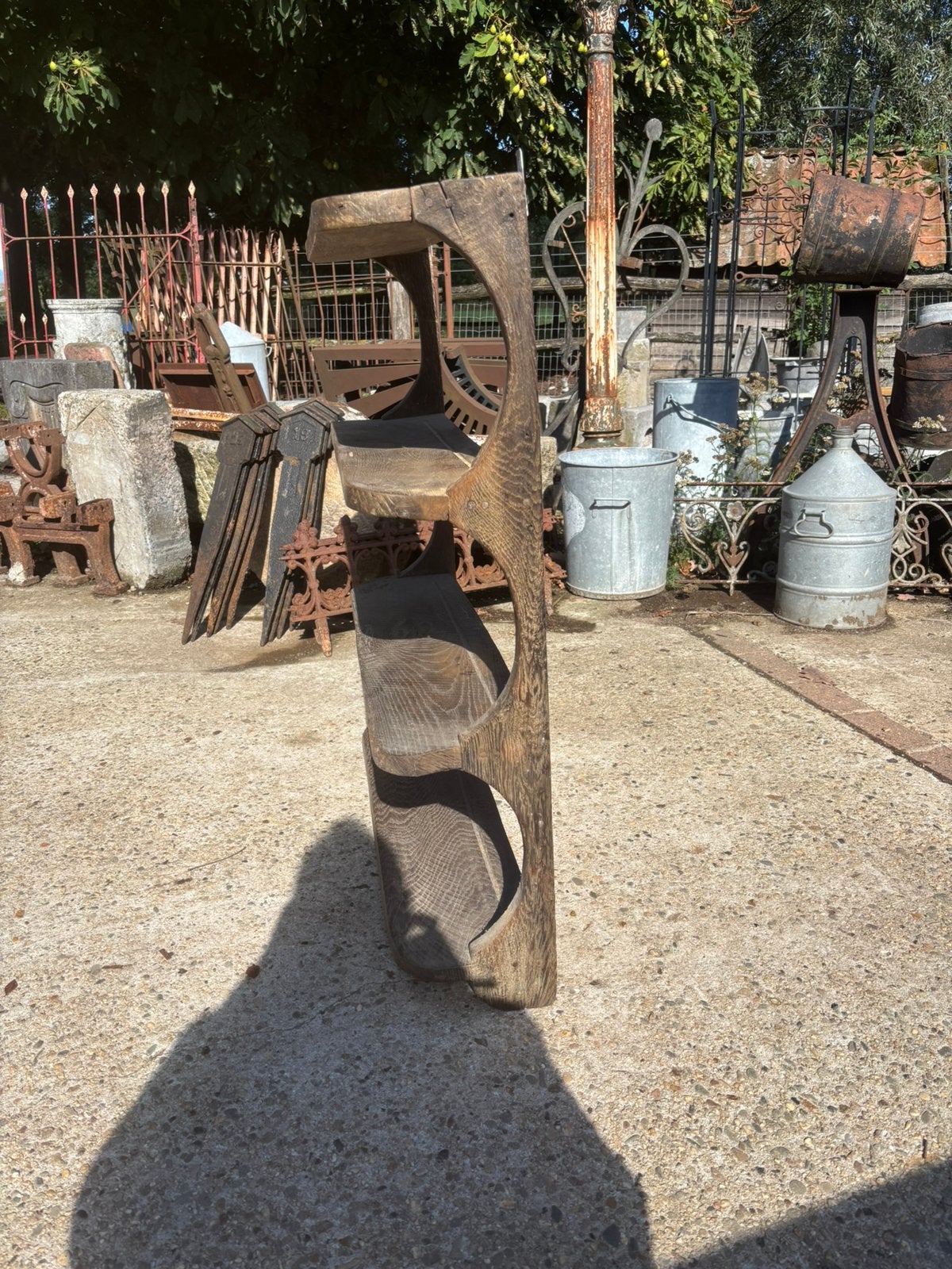 Oud wand schap geheel eikenhout vier planken, Ophalen