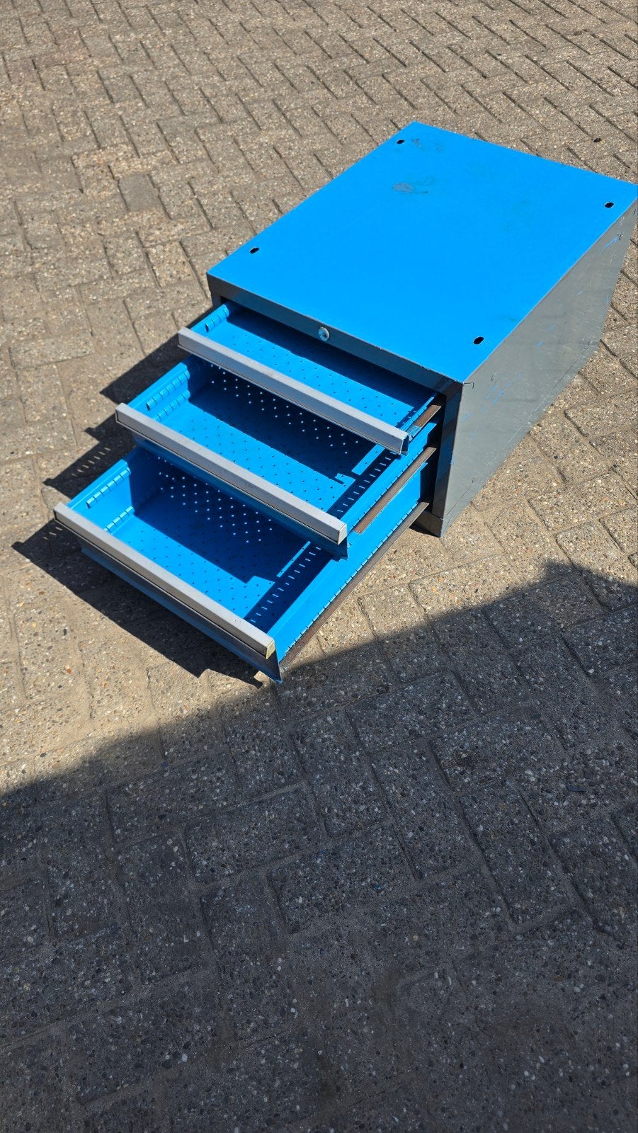 Zware ladekast voor gereedschap - Blauw/Grijs, Huis en Inrichting, Ophalen, Gebruikt, 50 tot 100 cm, 3 of 4 laden