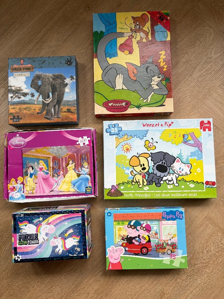 Te koop: diverse kinderpuzzels, Ophalen of Verzenden, Meer dan 50 stukjes, Gebruikt, 2 tot 4 jaar