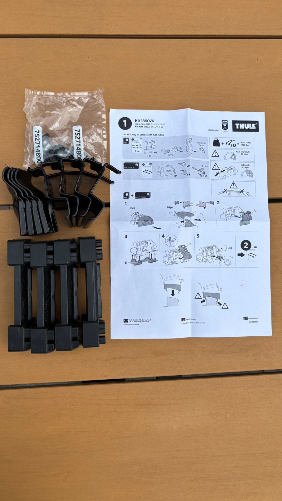 Thule Kit 186076 dakdrager klemmen voor KIA Niro (2016-2022), Ophalen of Verzenden, Zo goed als nieuw