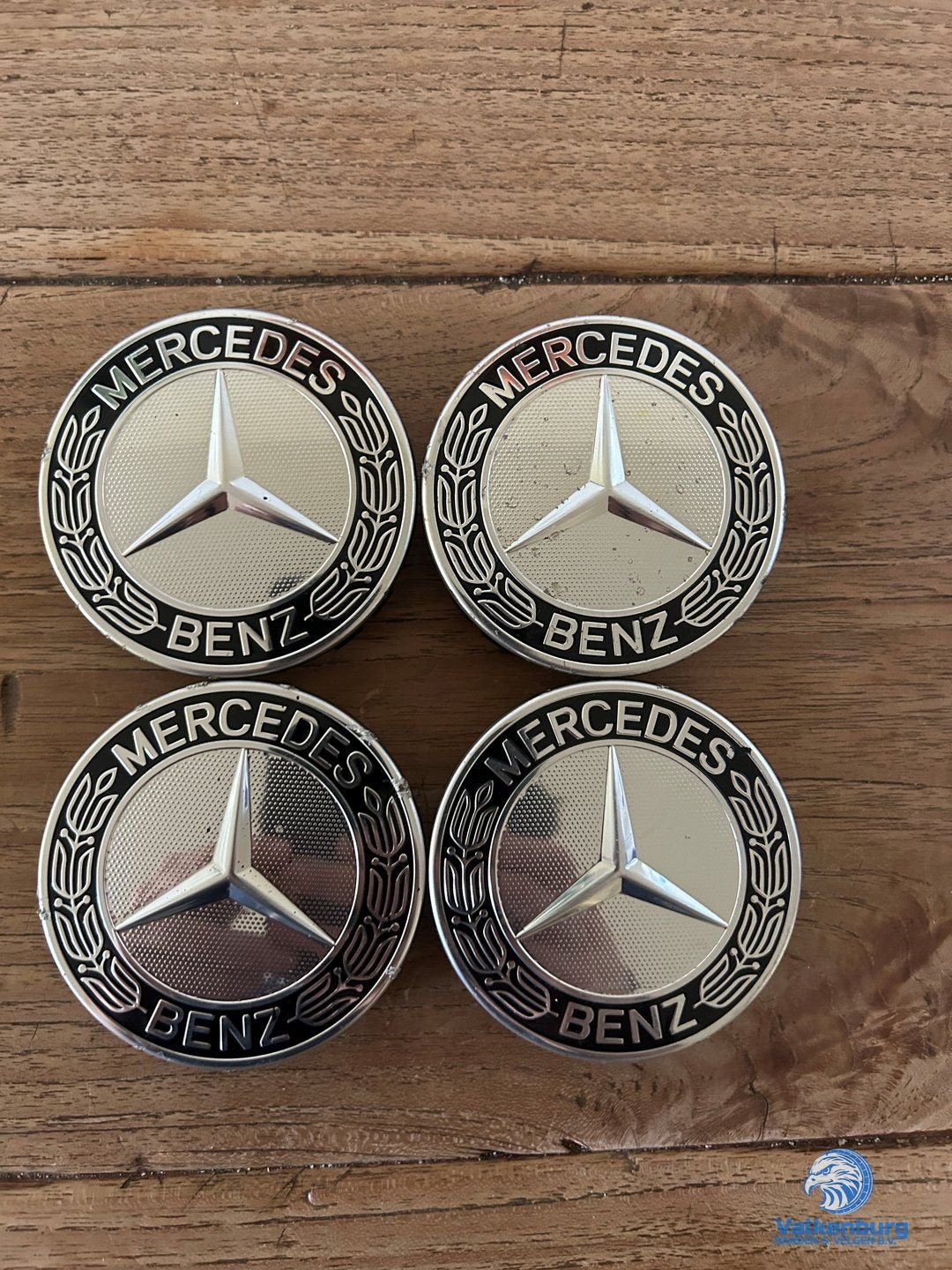 ORIGINELE Mercedes Benz naafkap naafdop set Zwart chroom, Auto diversen, Gebruikt, -, Verzenden, -