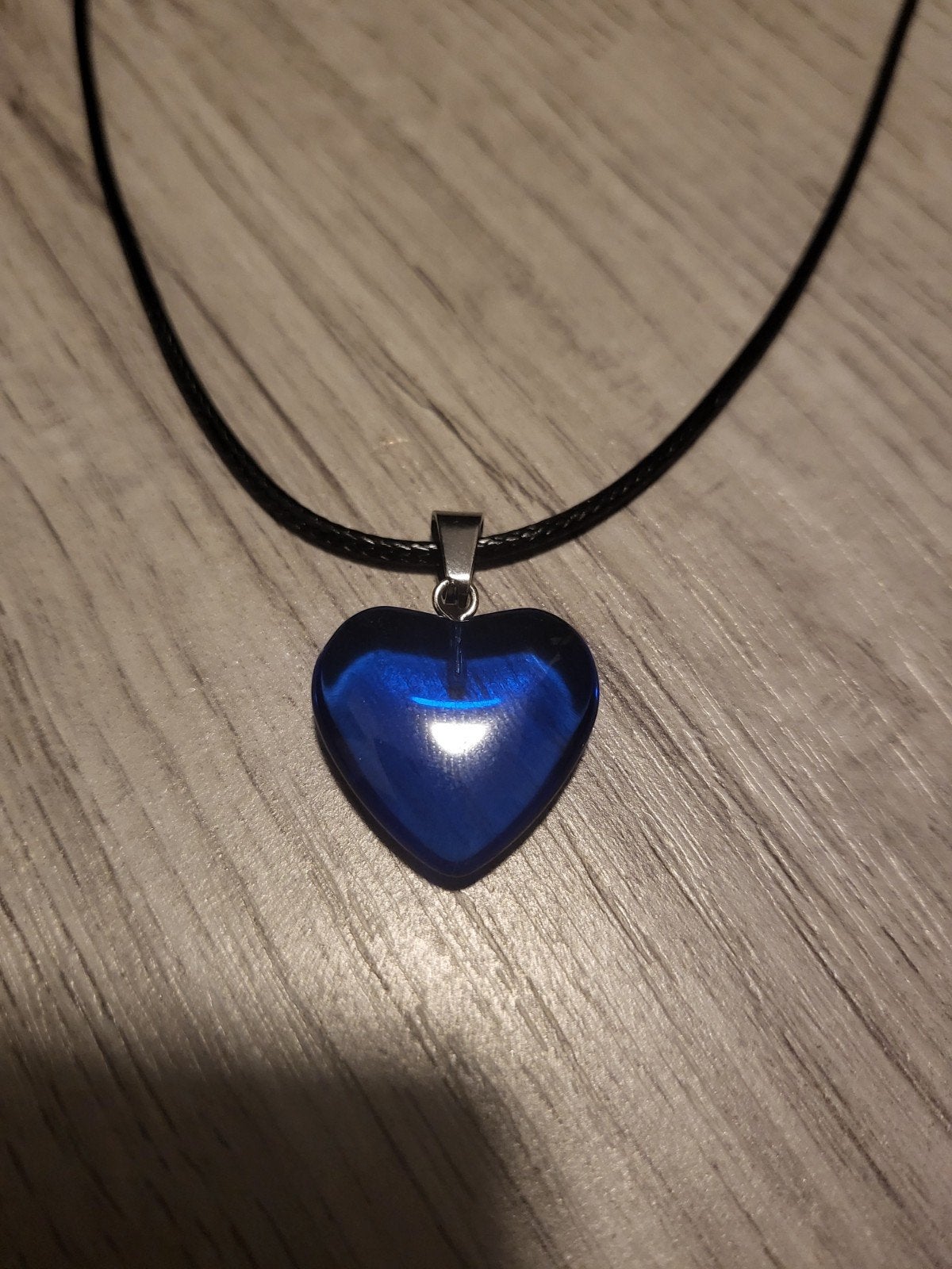 Nieuwe ketting met blauw hartje, Overige materialen, Verstelbaar, Blauw, Nieuw