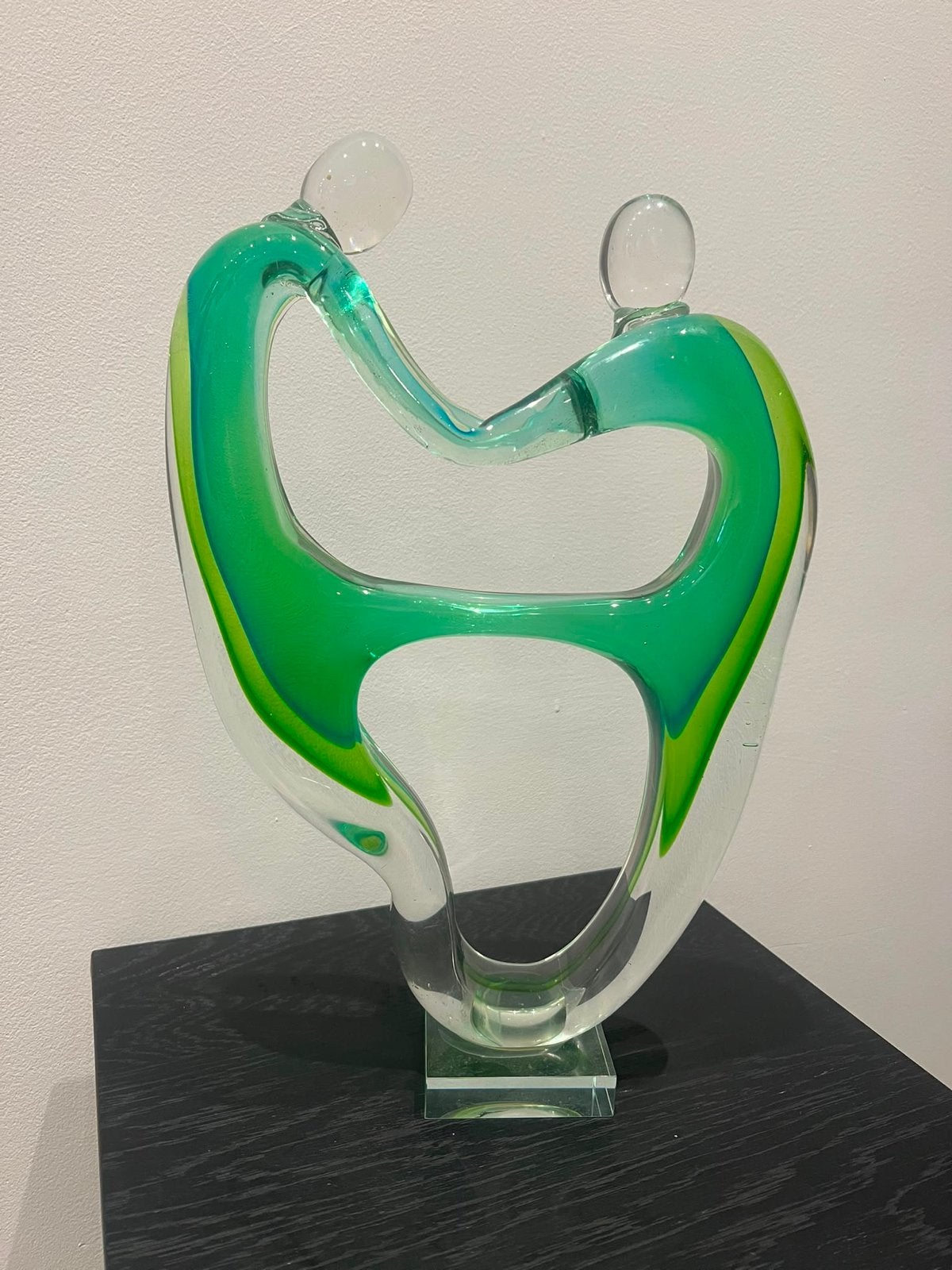 Modern Glazen Sculptuur - Groen Abstract Beeld, Ophalen, Glas, 20 - 50 cm, Op sokkel