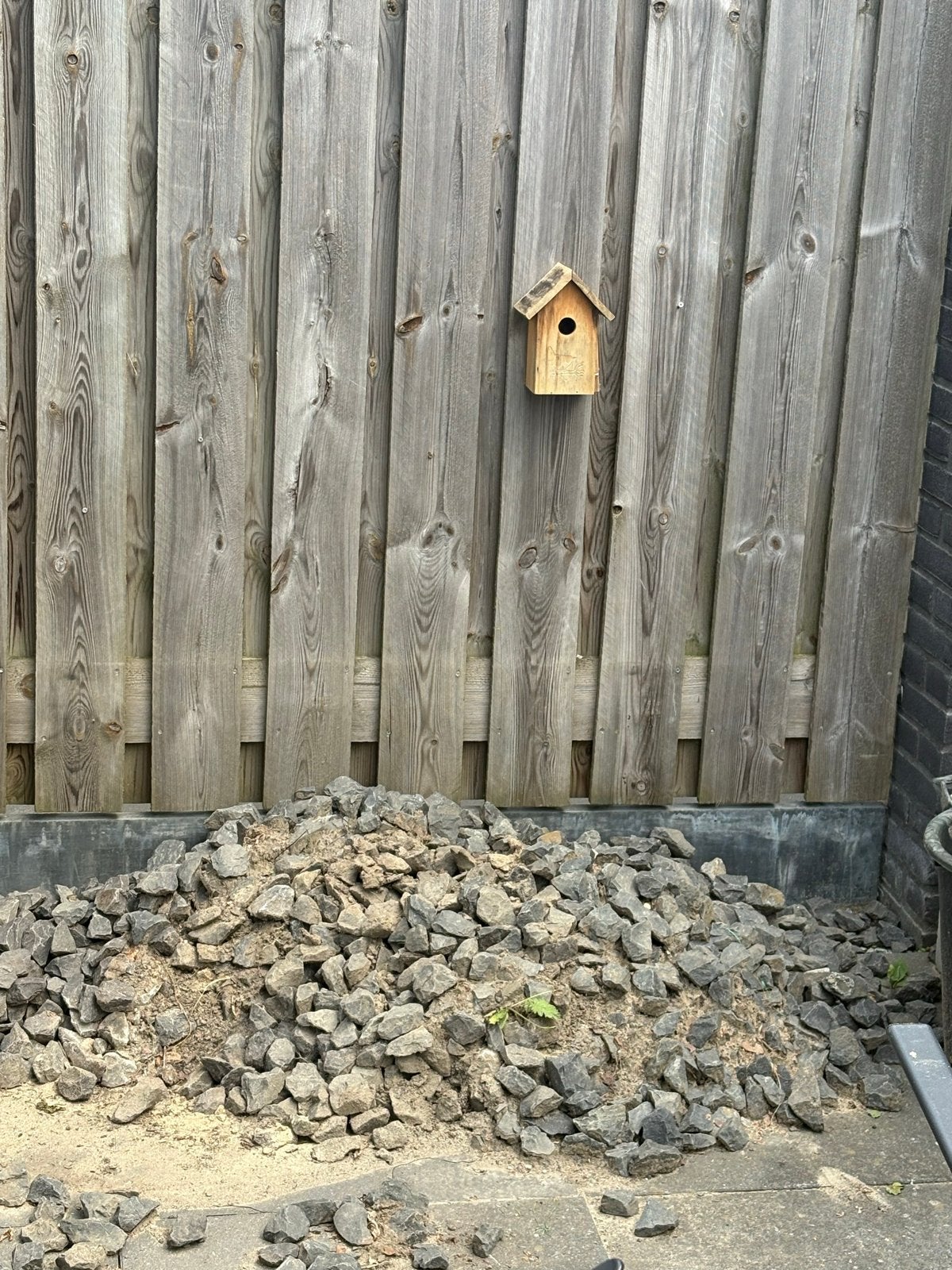 Kleine grijze tuinstenen (1 tot 1,5 kruiwagen), Ophalen, Gebruikt, Grijs, Grind