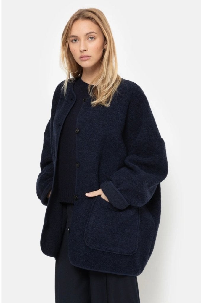 Wollen oversized Vest Âme Antwerp model Hannah donkerblauw, Maat 38/40 (M), Blauw, Ophalen of Verzenden, Zo goed als nieuw