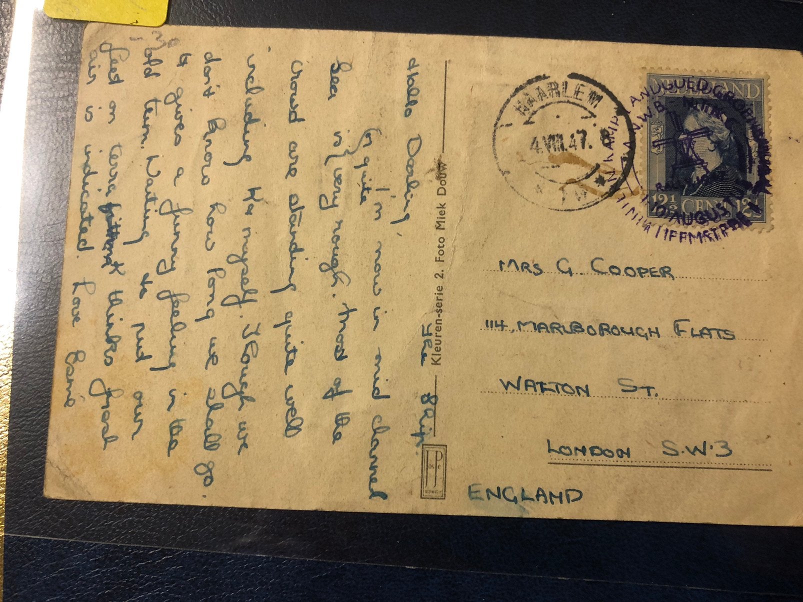 203 Ned. Gelegenheidstempel 1947, Ophalen of Verzenden, Briefkaart