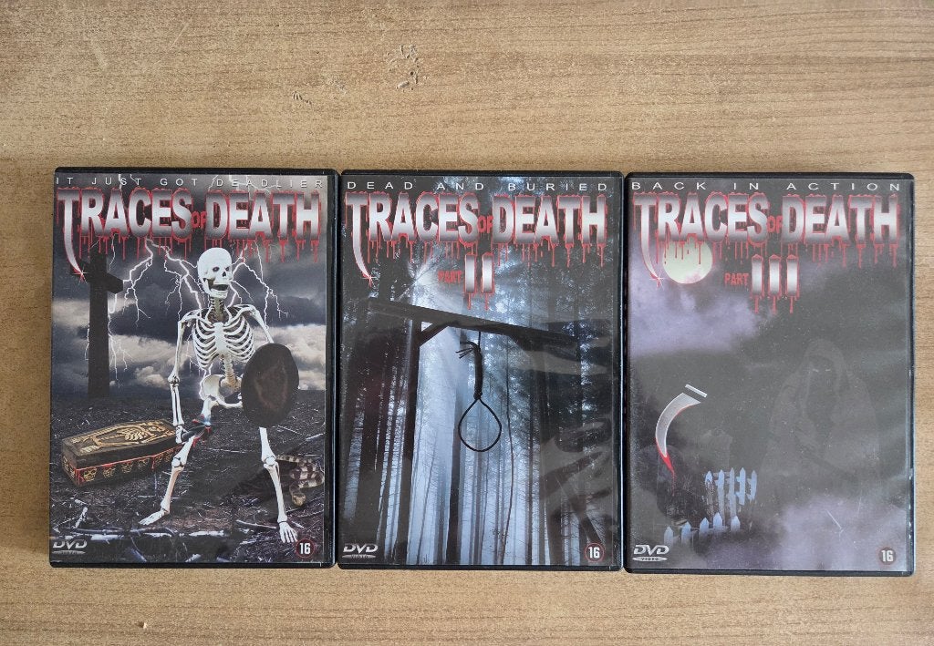 Traces of Death trilogie - horror DVD origineel, Vanaf 16 jaar, Ophalen of Verzenden, Zo goed als nieuw, Overige genres