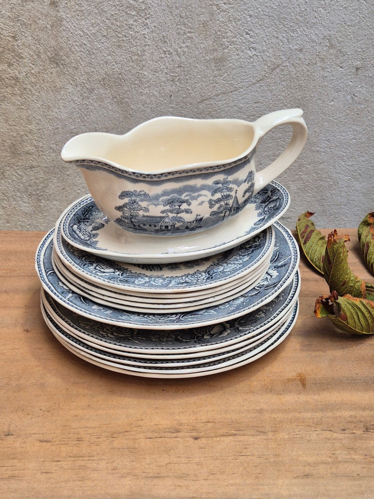 Vintage Arabia Finland Maisema servies – Sauskom & Borden.vi, Ophalen of Verzenden