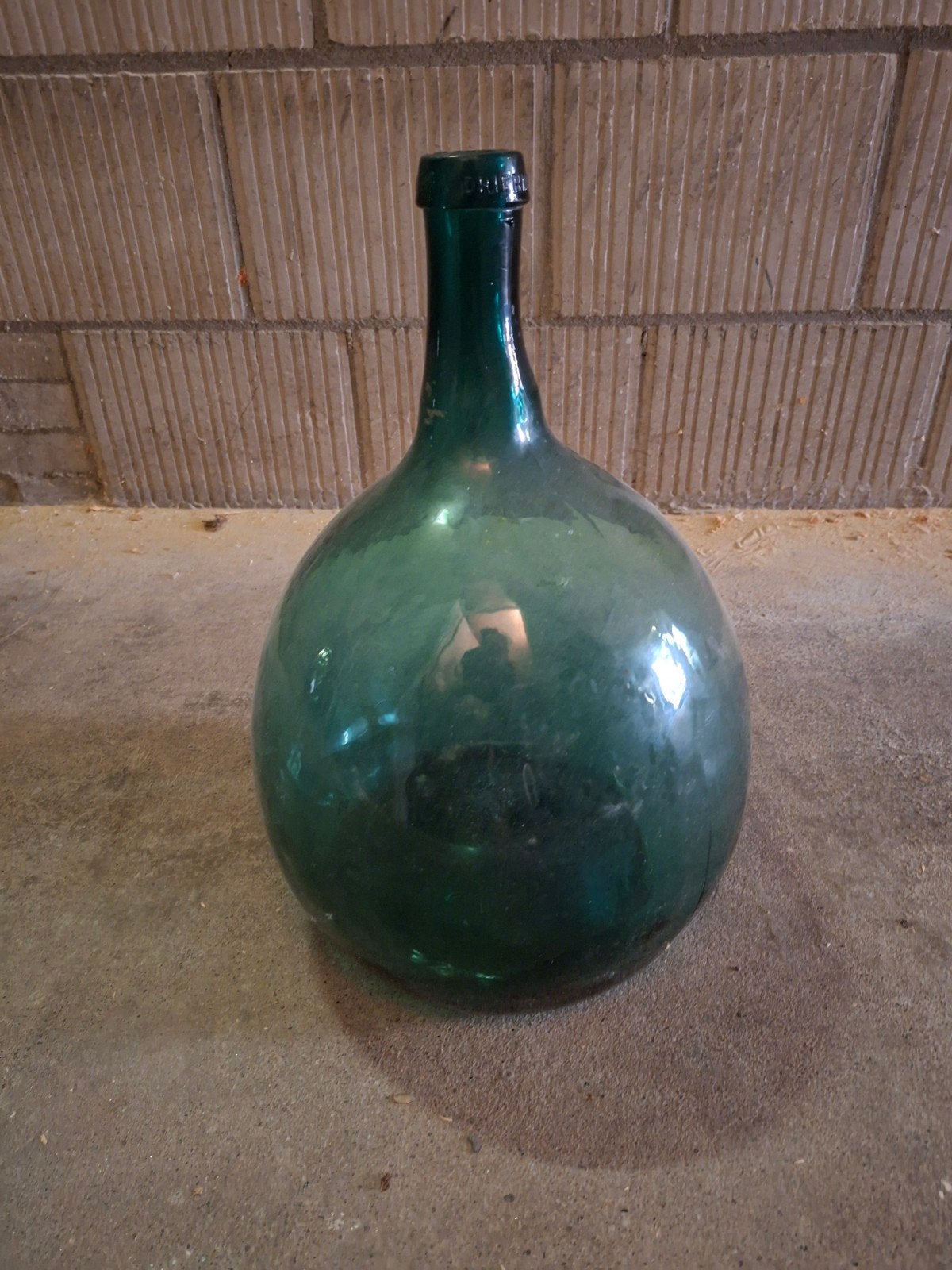 Vintage Groene Glazen Fles - Decoratieve Demijohn, Ophalen