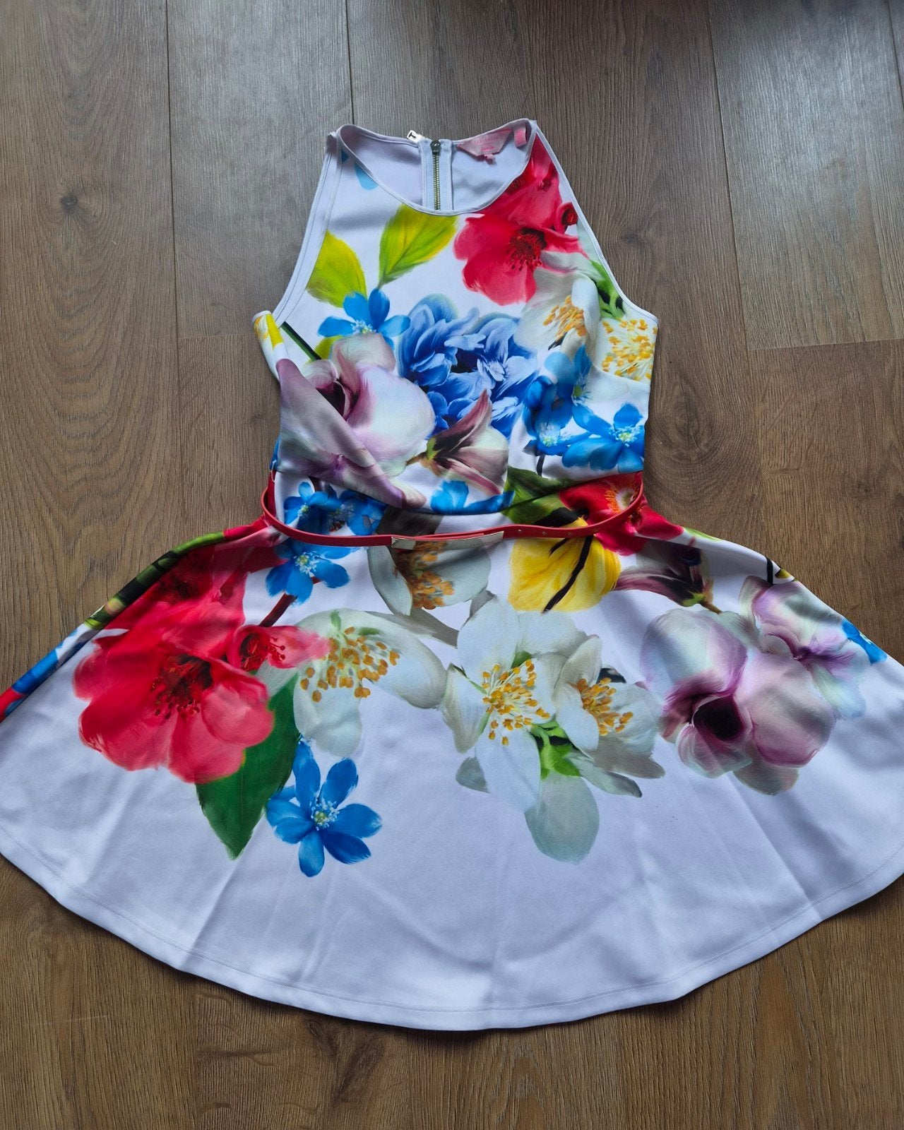 Ted Baker jurk met bloemenprint en riem, Maat 38/40 (M), Meerkleurig, Ophalen of Verzenden, Ted Baker