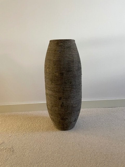 Decoratieve vaas, 50 cm hoog, bruin met structuur, Huis en Inrichting, Overige materialen, Gebruikt, Bruin, Ophalen of Verzenden