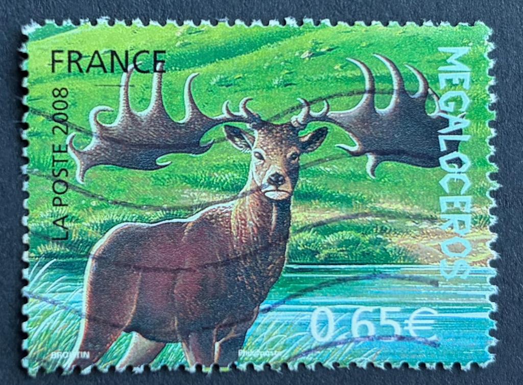 Postzegel Frankrijk Megaloceros 2008, Postzegels en Munten, Ophalen of Verzenden, Gestempeld