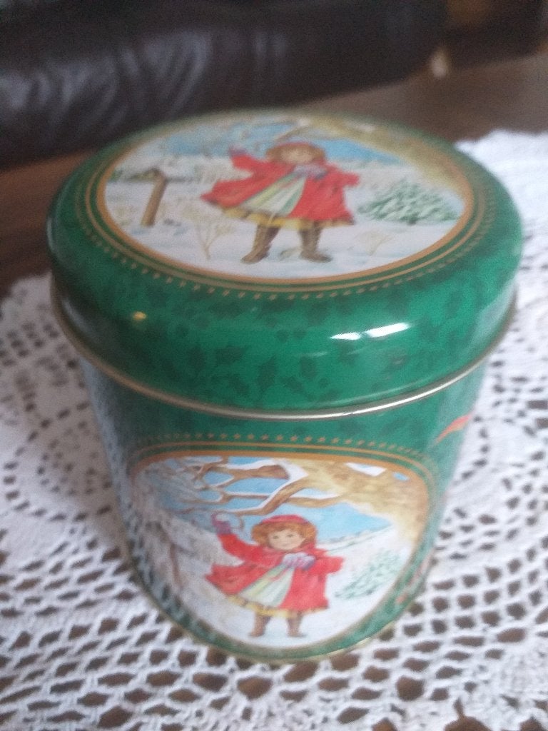 ronde blikken voorraad doos mooi speciaal leuk beschilderd, Ophalen of Verzenden, Zo goed als nieuw, Overige, Overige merken