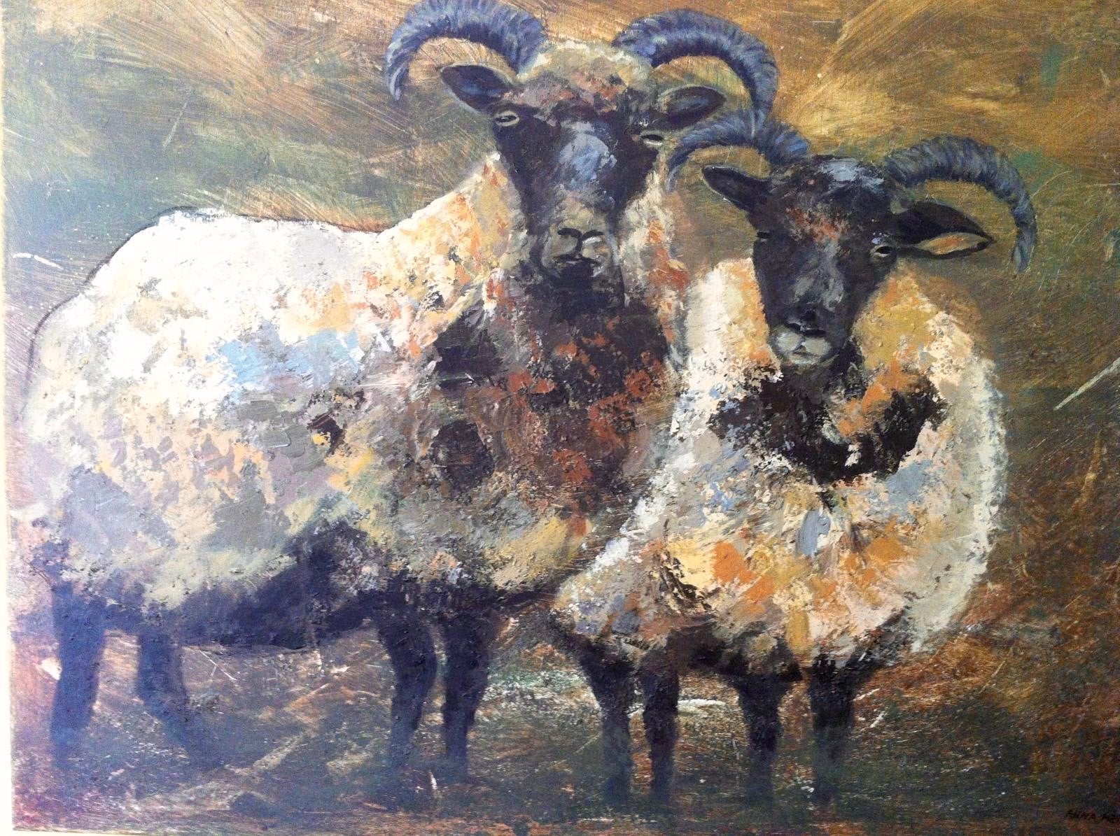 Schapen op de Westerheide 90 x 120 cm, Ophalen, Acrylverf, Doek, Realistisch