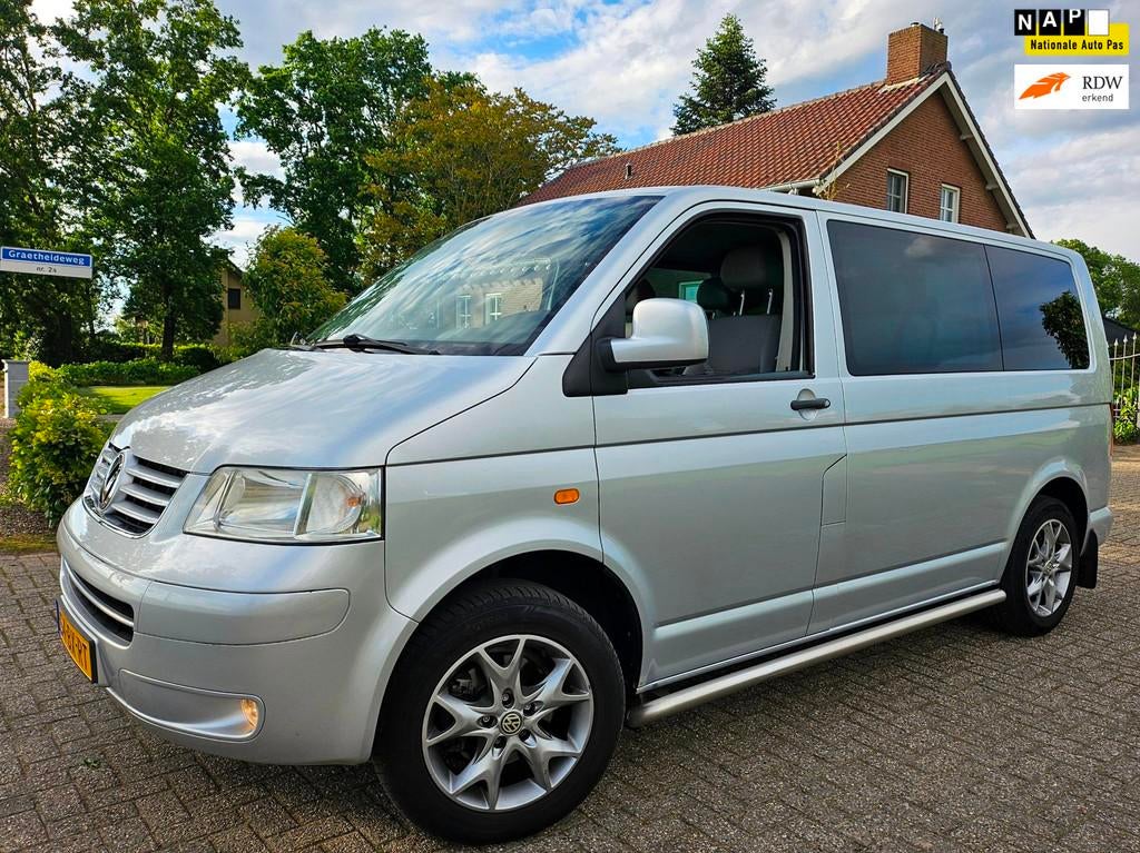 Volkswagen Transporter 2.5 TDI DC Aut. met Airco, Cruise Etc, Stof, Gebruikt, Volkswagen, Origineel Nederlands