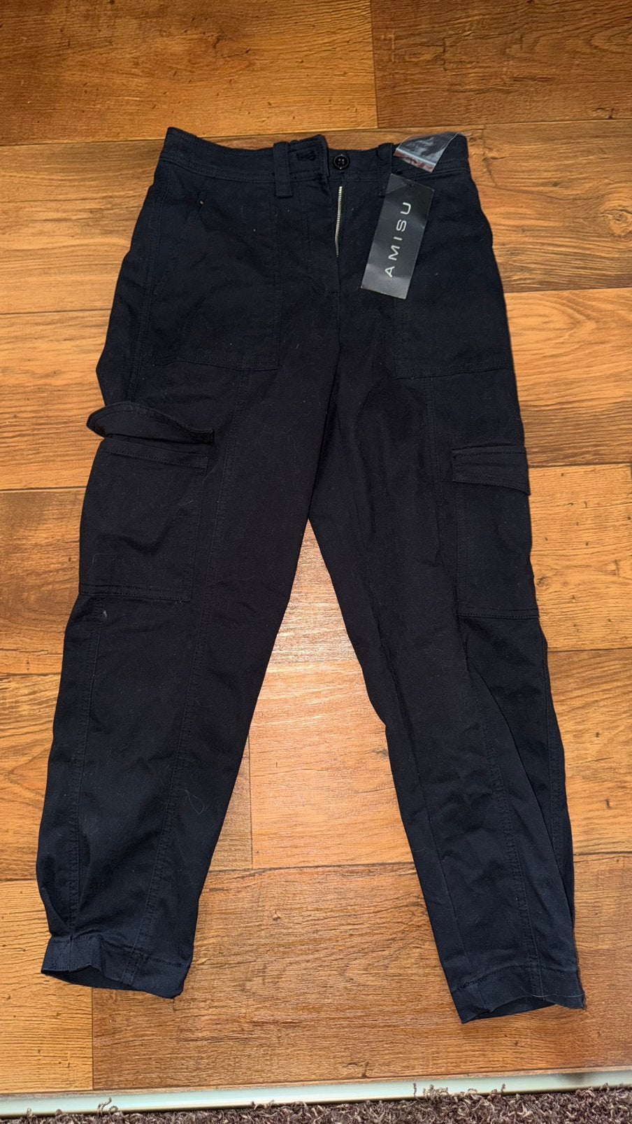 Dames nieuwe zwarte cargo broek van Amisu, Zwart, Nieuw, Ophalen of Verzenden, Maat 34 (XS) of kleiner