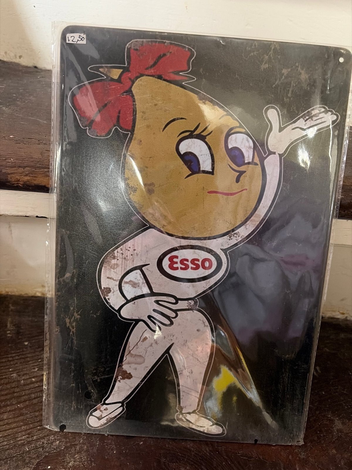 Vintage Esso Reclamebord - Esso Girl, Verzamelen, Reclamebord, Nieuw, Ophalen of Verzenden, X