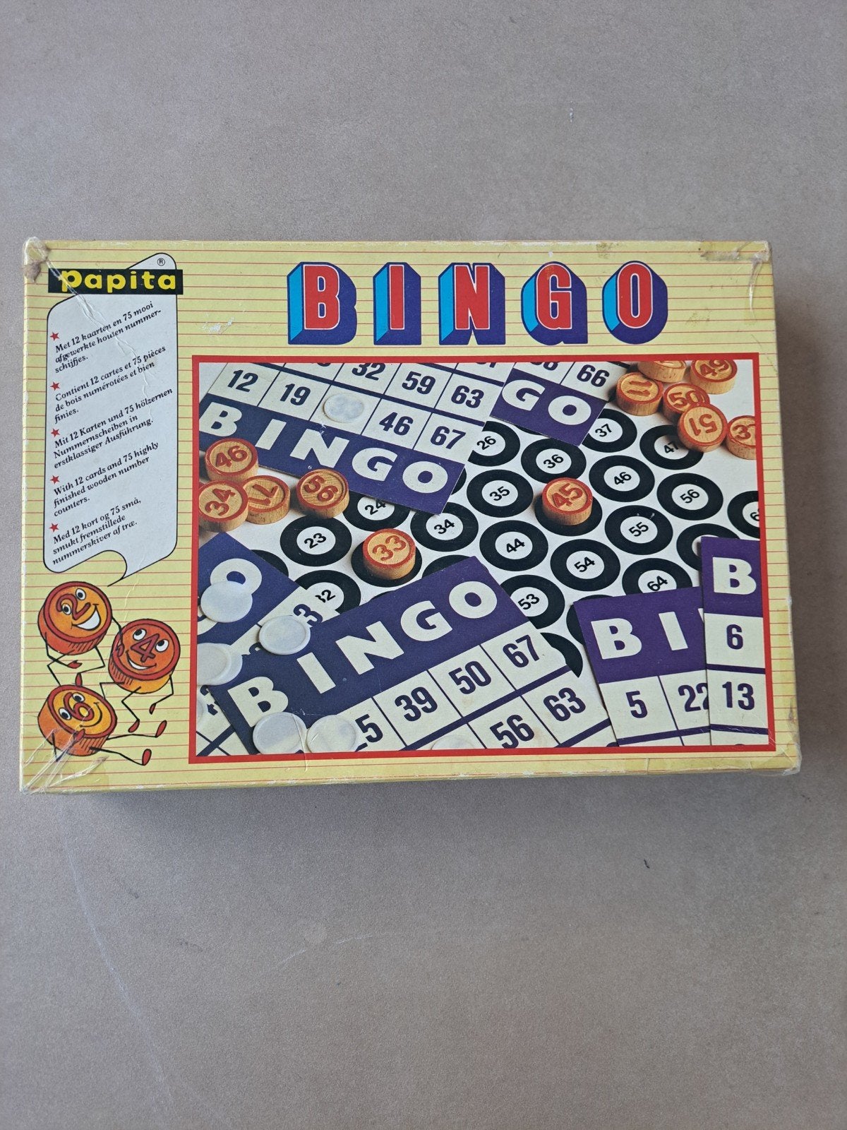 Papita Bingo Spel - Compleet met Houten Nummerschijfjes, Vijf spelers of meer, Ophalen of Verzenden, Zo goed als nieuw, Papita