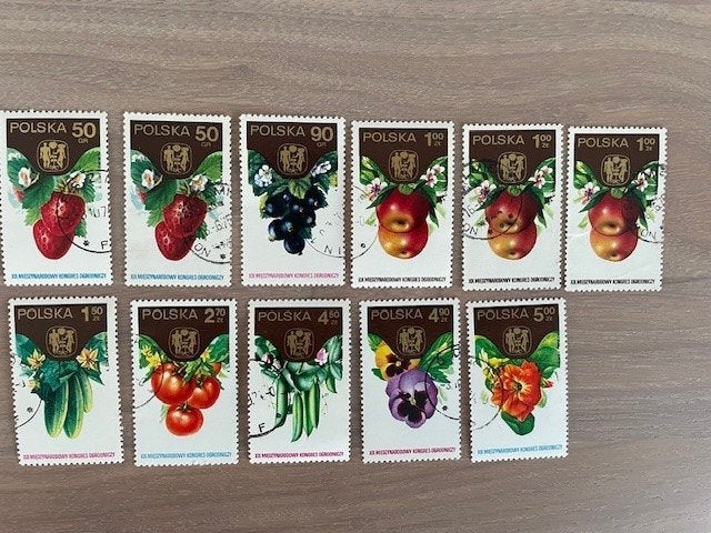 11x Tuinbouwcongres 1974   - Gestempeld, Ophalen of Verzenden, Polen, Gestempeld