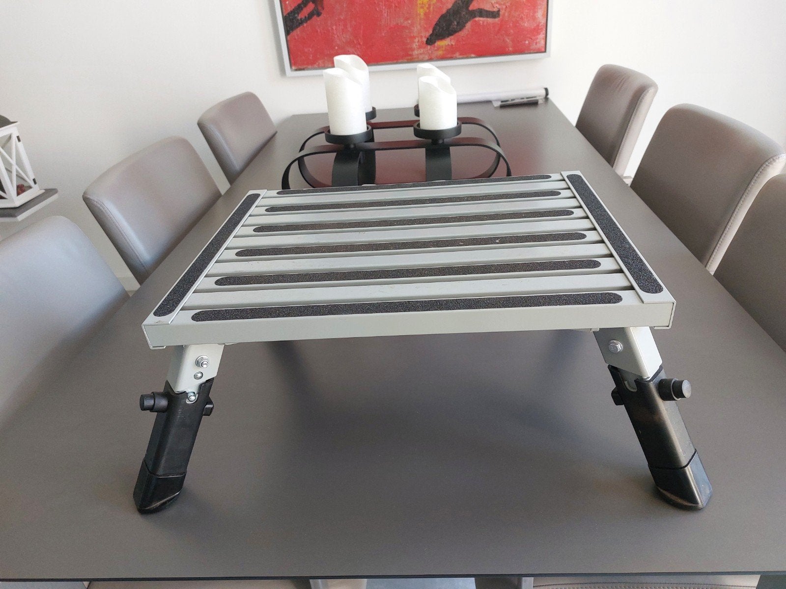 Caravan eentraps opstapje aluminium inklapbaar, Caravans en Kamperen, Ophalen of Verzenden, Zo goed als nieuw, Campingtafel