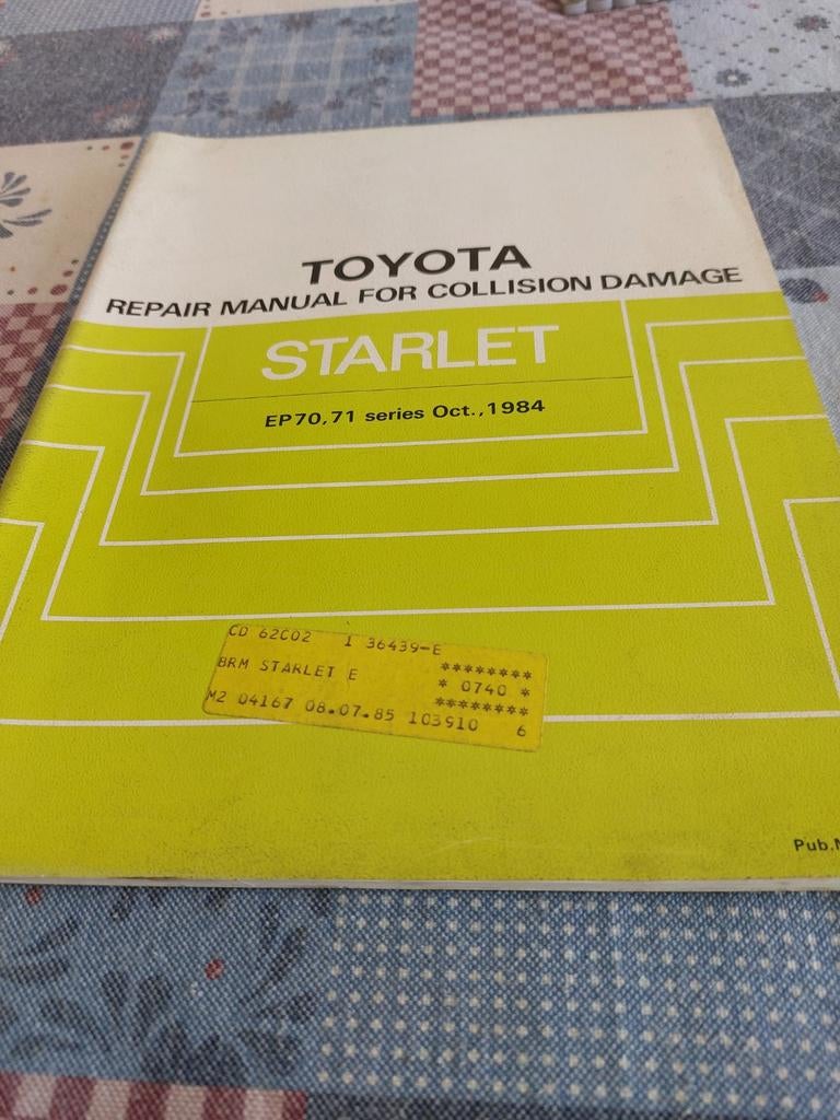 REPAIR MANUAL FOR COLLISION DAMAGE TOYOTA STARLET EP70 EP71, Ophalen of Verzenden