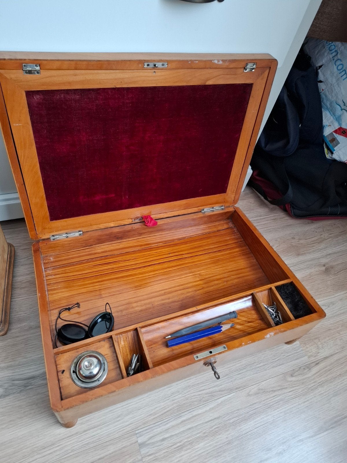 Antieke houten schrijfkist, Ophalen, Gebruikt