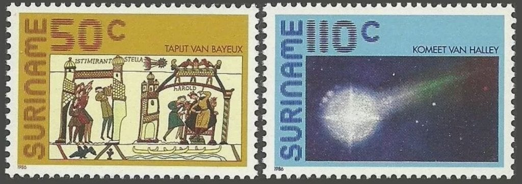 Suriname 1986 Komeet van Halley astronomie postfris, Postzegels en Munten, Verzenden, Postfris