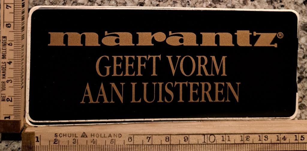 Vintage sticker Marantz geeft vorm aan luisteren stereo, Ophalen of Verzenden, Zo goed als nieuw, Overige typen