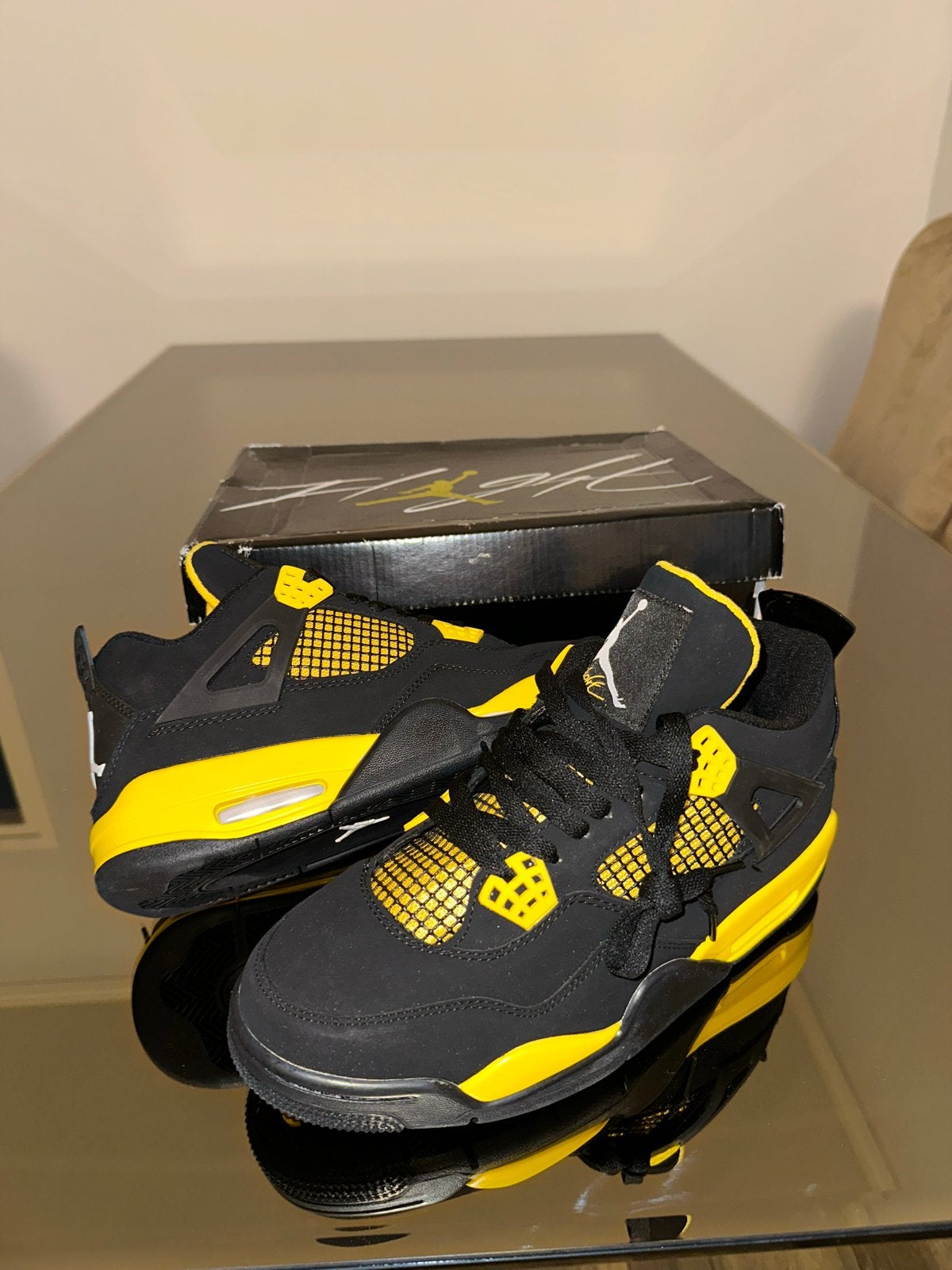 Nike Air Jordan 4 Retro Thunder, Ophalen of Verzenden, Nieuw, Zwart, Sneakers of Gympen