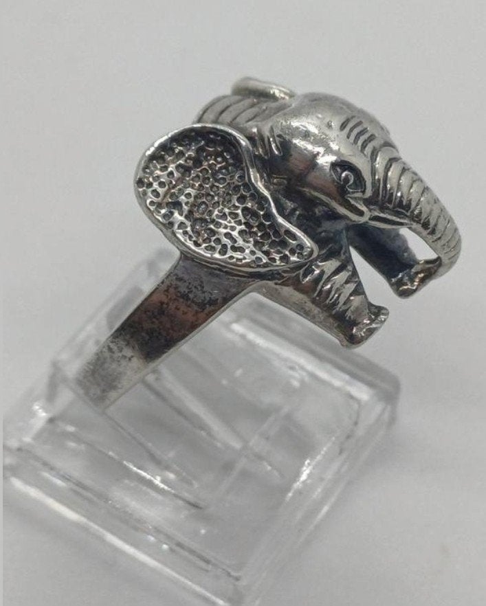 Zilveren Olifant Ring - Uniek Design, Gebruikt, Ophalen of Verzenden, 17 tot 18, Dame of Heer