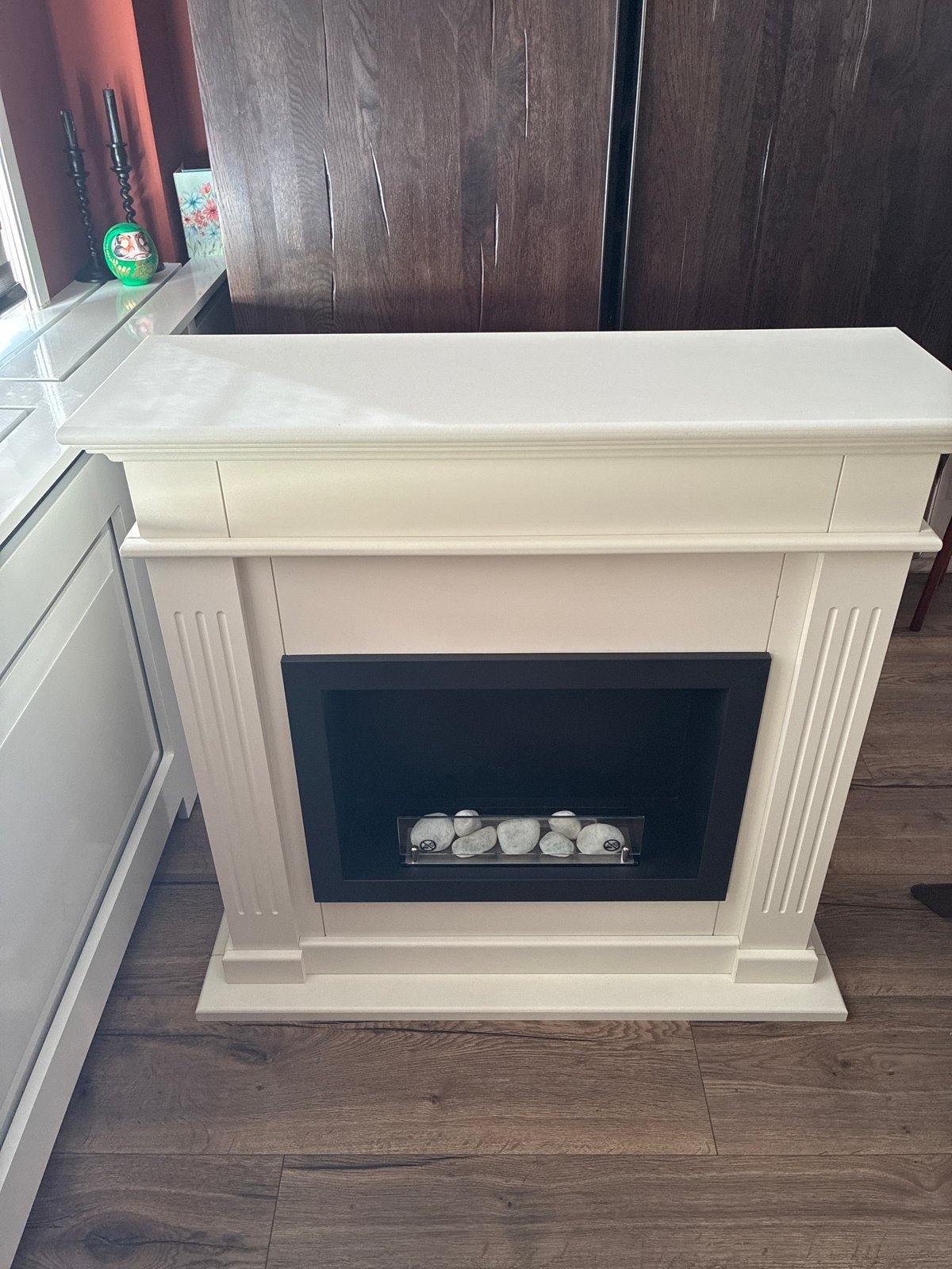 Sfeervolle Ethanol Haard - Wit - 95x96x32 cm, Huis en Inrichting, Ophalen, Gebruikt, Vrijstaande haard, Overige soorten