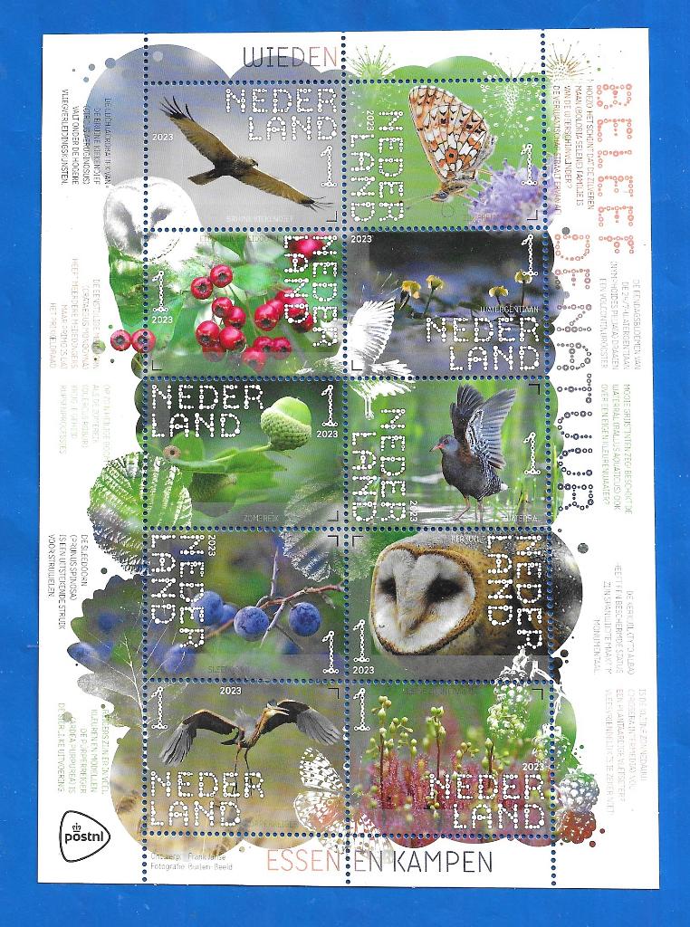 Beleef de natuur De Wieden (postzegelvel) - 2023, Postzegels en Munten, Postzegels | Nederland, Verzenden, Na 1940, Postfris