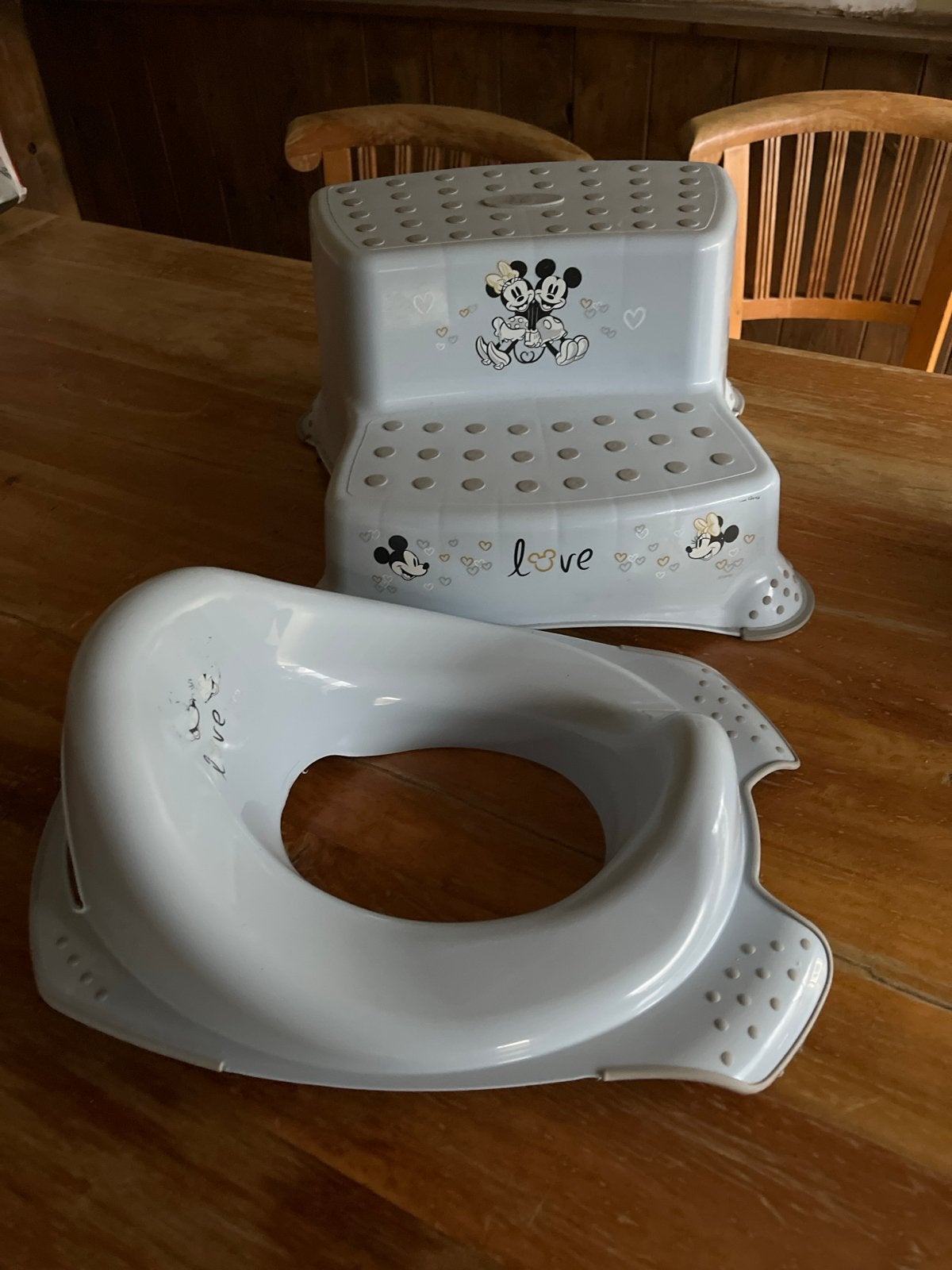 Mickey & Minnie toiletverkleiner en opstapje, Ophalen of Verzenden, Gebruikt