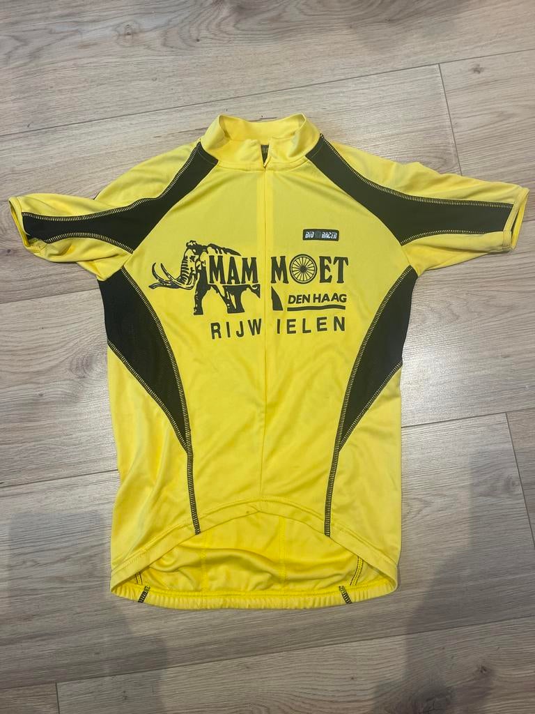 Fiets shirtje, kindermaat S,  Geel, Ophalen of Verzenden, Gebruikt, Kleding