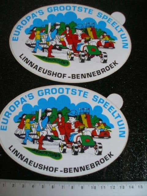 2x sticker linnaeushof bennebroek europa grootste speeltuin, Verzenden, Zo goed als nieuw, Bedrijf of Vereniging