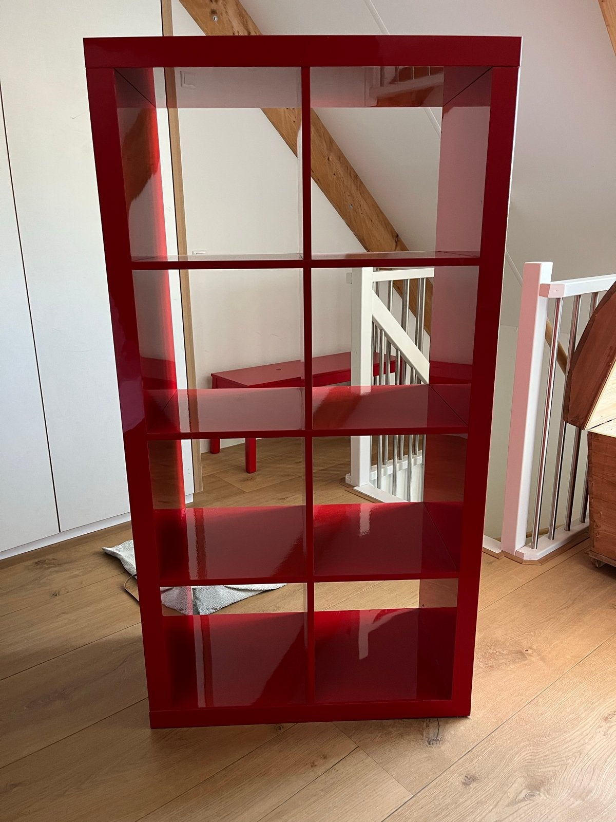 Rode Boekenkast / Room Divider - 185x80 cm, Ophalen, Met plank(en), Gebruikt, 50 tot 100 cm