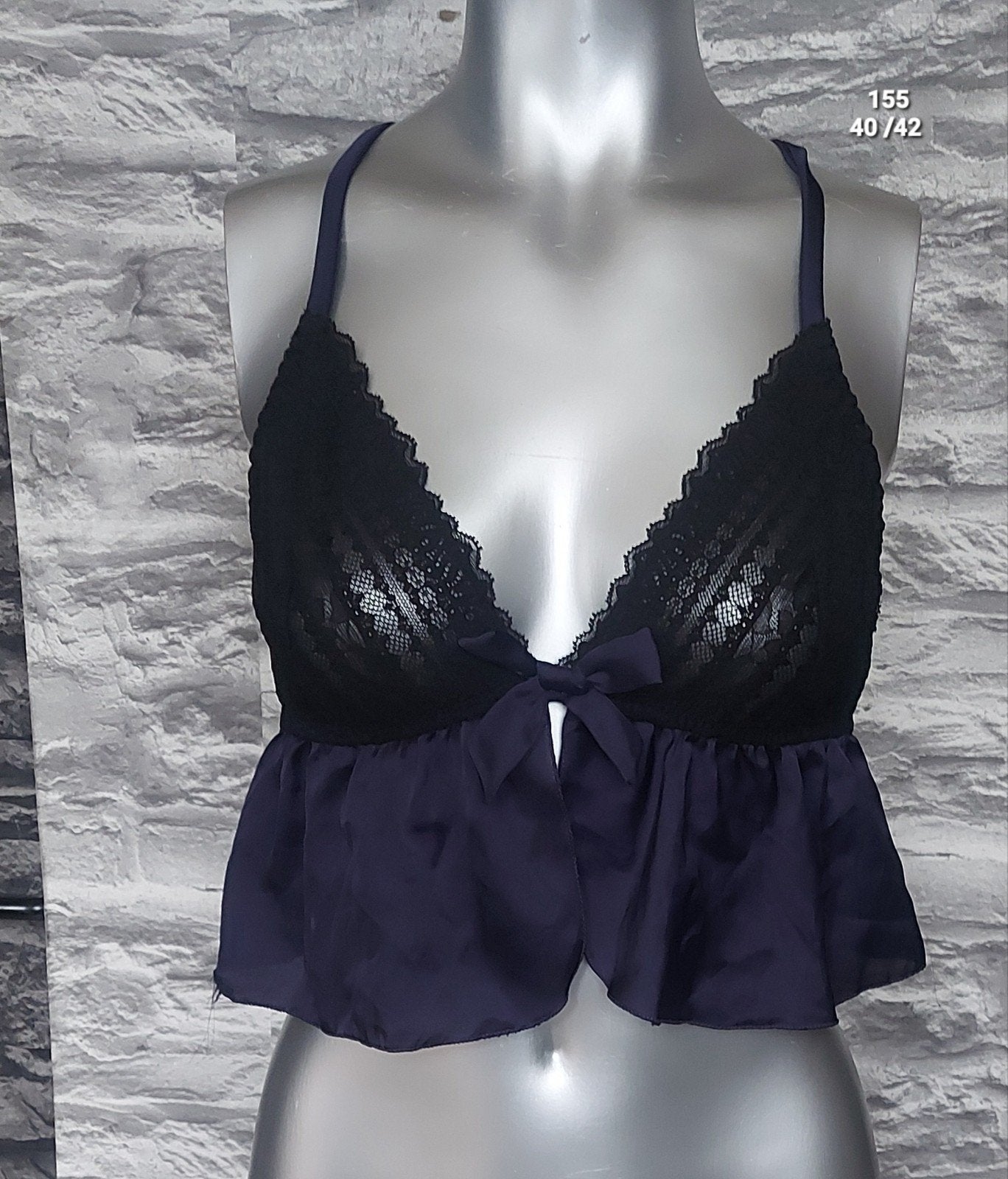 Zwart kanten bralette met ruches, Onbekend, Ophalen of Verzenden, Zwart, BH