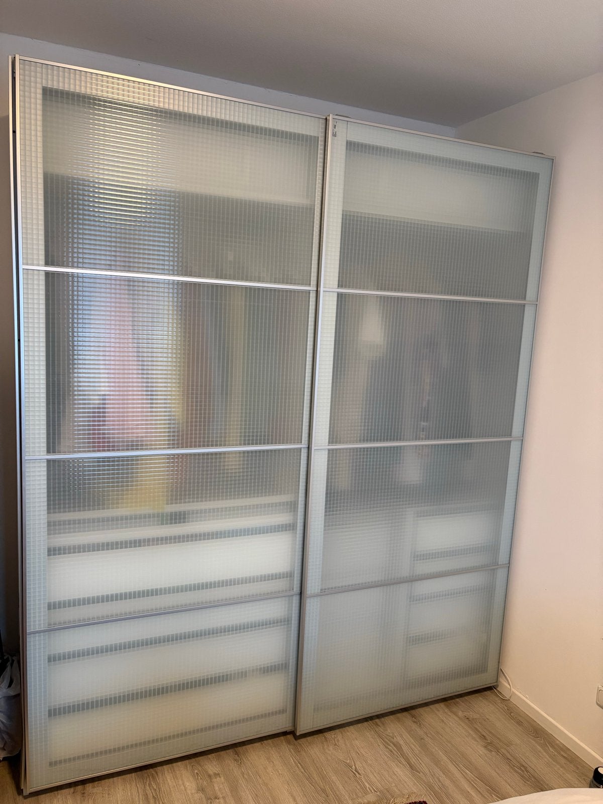 IKEA PAX Kledingkast met schuifdeuren en lades, Ophalen, Kunststof, 200 cm of meer, 150 tot 200 cm