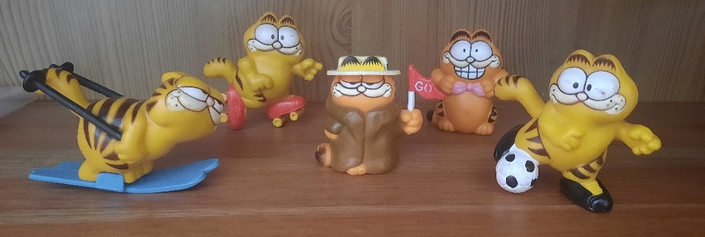 Set van 5 vintage Garfield figuren, Ophalen of Verzenden, Gebruikt