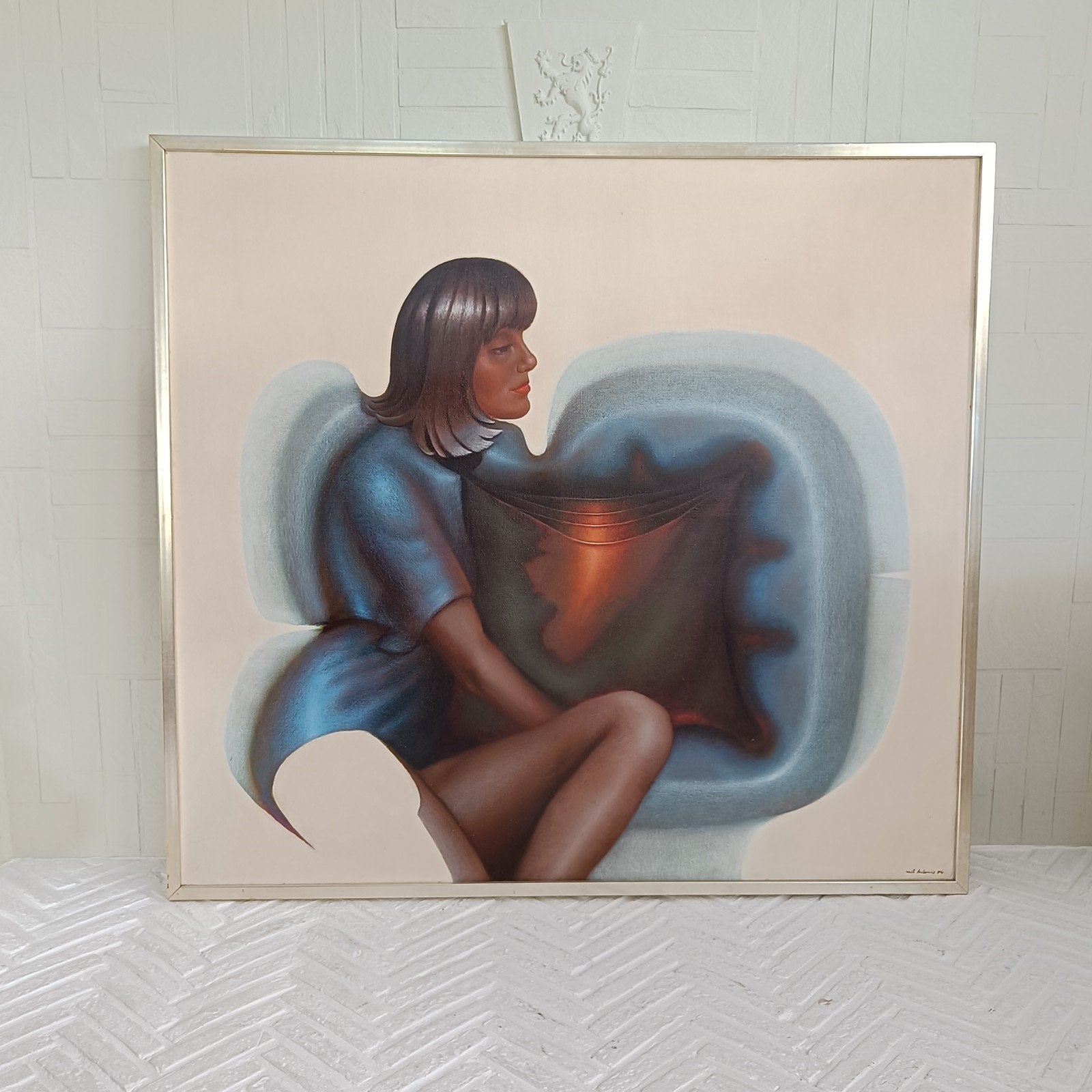 Vintage schilderij van Mil Antonis jaren '70., Antiek en Kunst, Ophalen