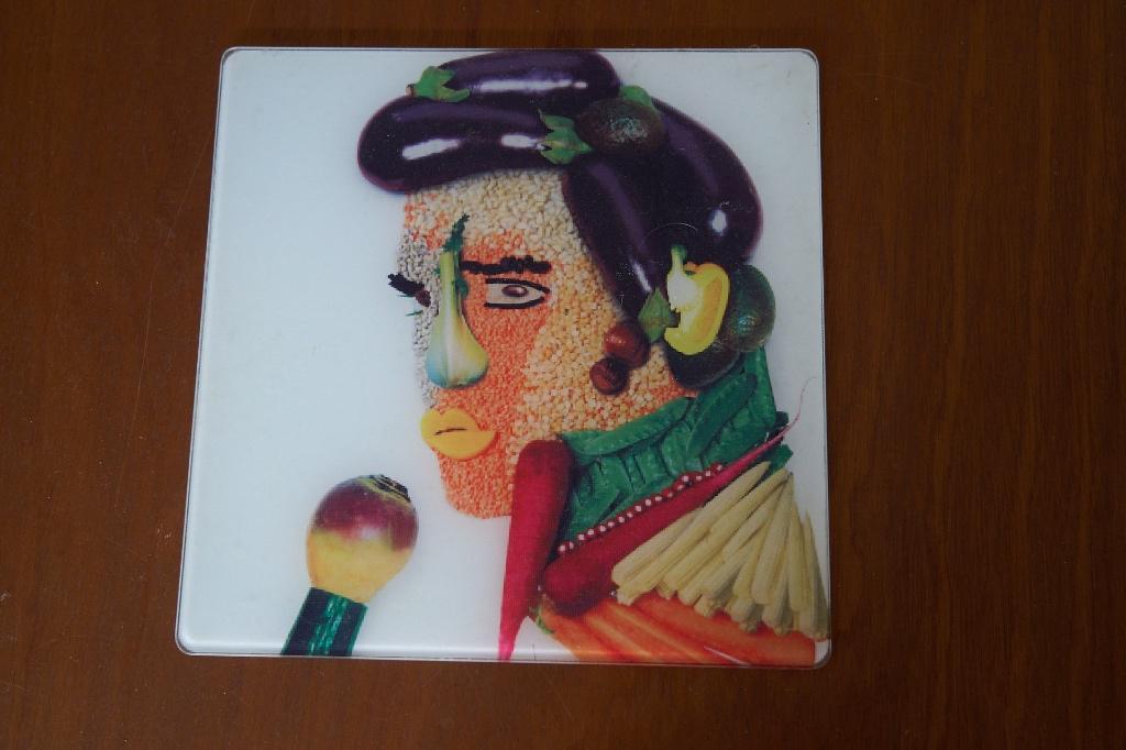 Glazen snijplank Elvis groente, Ophalen of Verzenden, Zo goed als nieuw