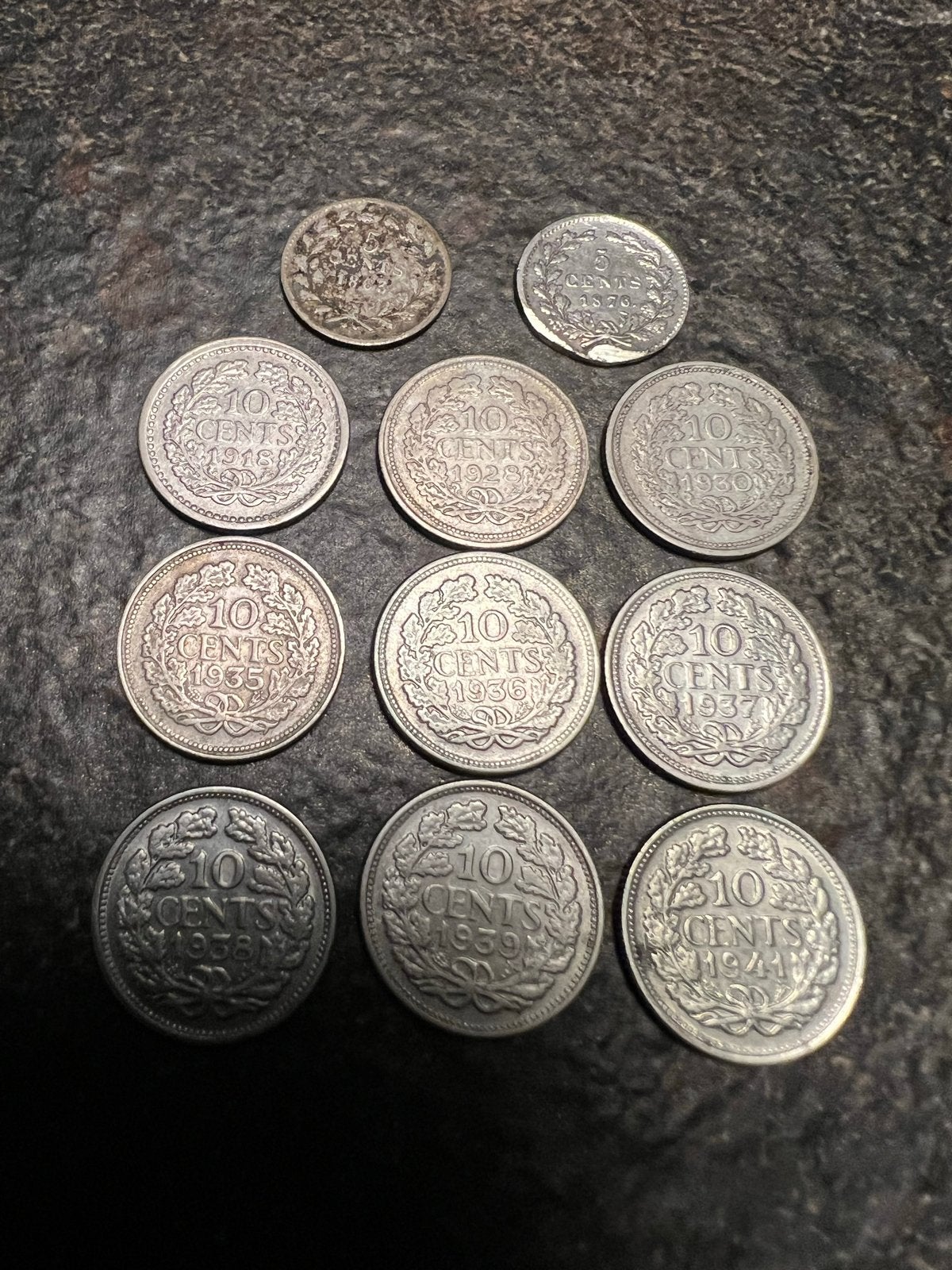 Zilveren Stuivers Dubbeltjes Gulden 12 muntjes, Setje, Zilver, Koningin Wilhelmina, Overige waardes