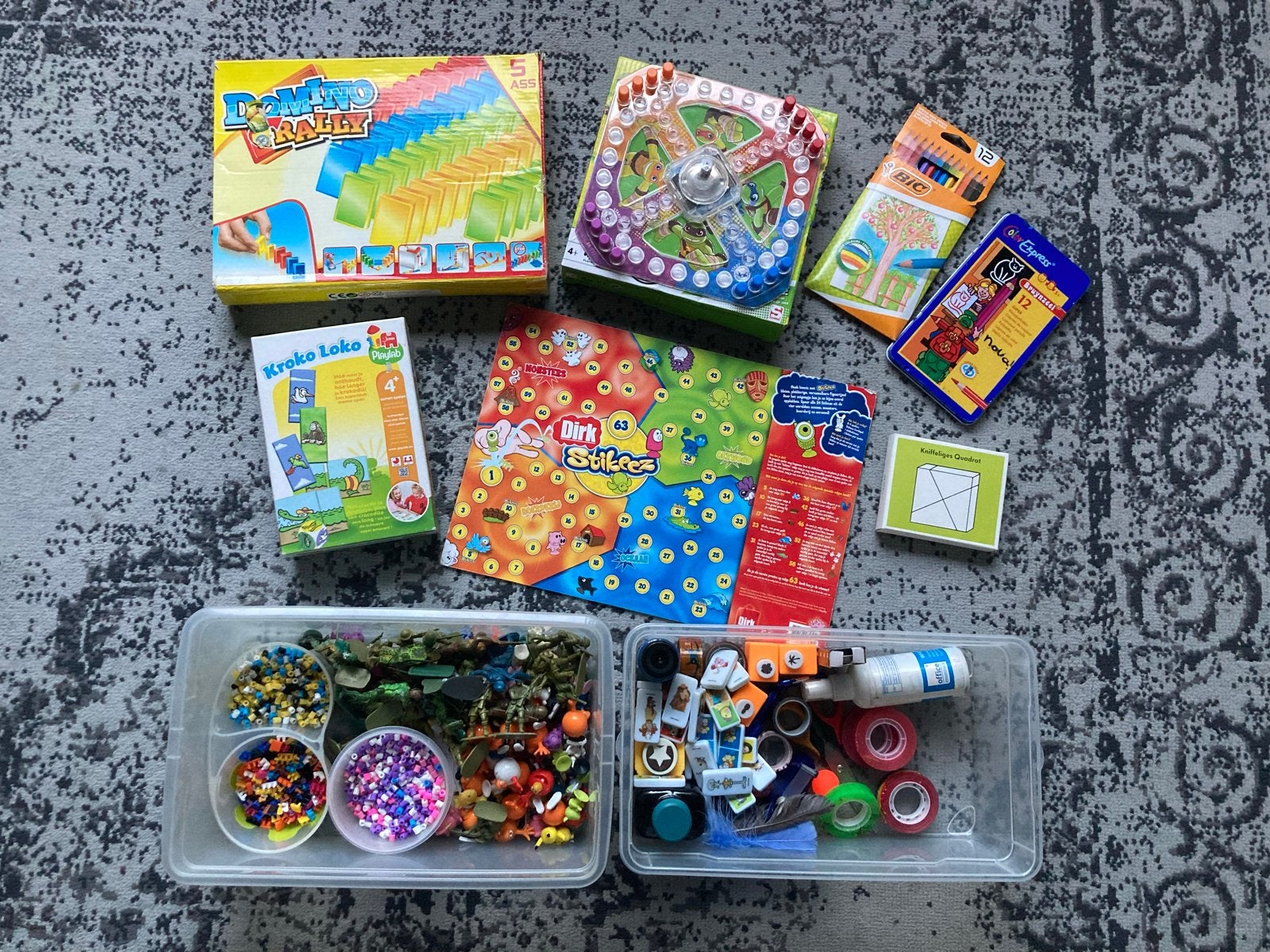 Grote set speelgoed: bordspellen, knutselspullen en meer, Kinderen en Baby's, Speelgoed | Overig, Ophalen of Verzenden, Gebruikt