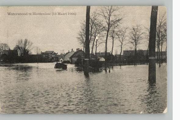 Watersnood te Hontenisse Maart 1906 Prachtkaart, Verzenden, Voor 1920, Ongelopen, Zeeland